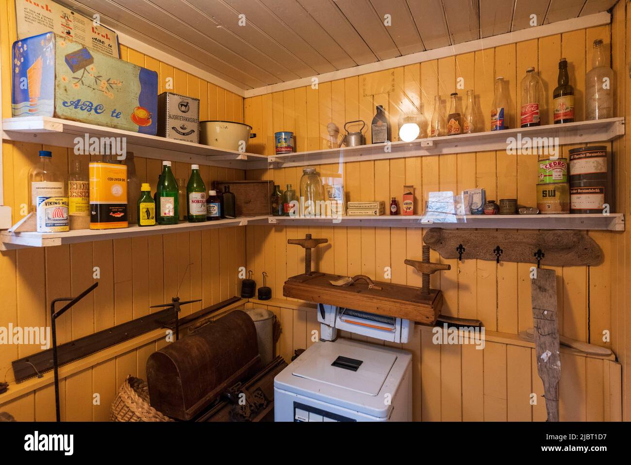 Norway, Nordland County, Lofoten Islands, A, Norskfiskevaermuseum, fisherman's house Stock Photo