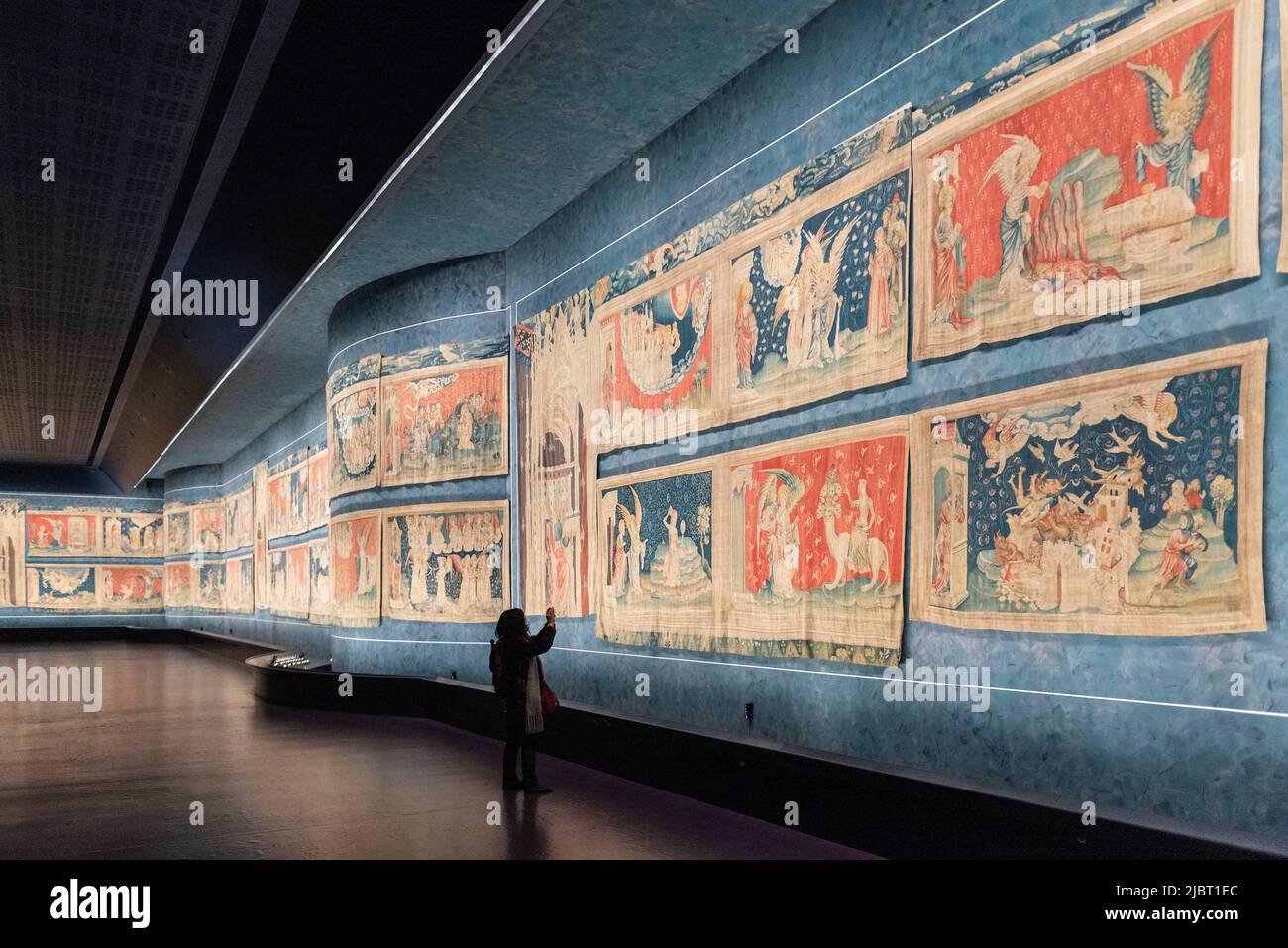 France, Maine et Loire, Loire valley listed as World Heritage by UNESCO, Angers, castle of the Dukes of Anjou, the tapestry of the Apocalypse Stock Photo