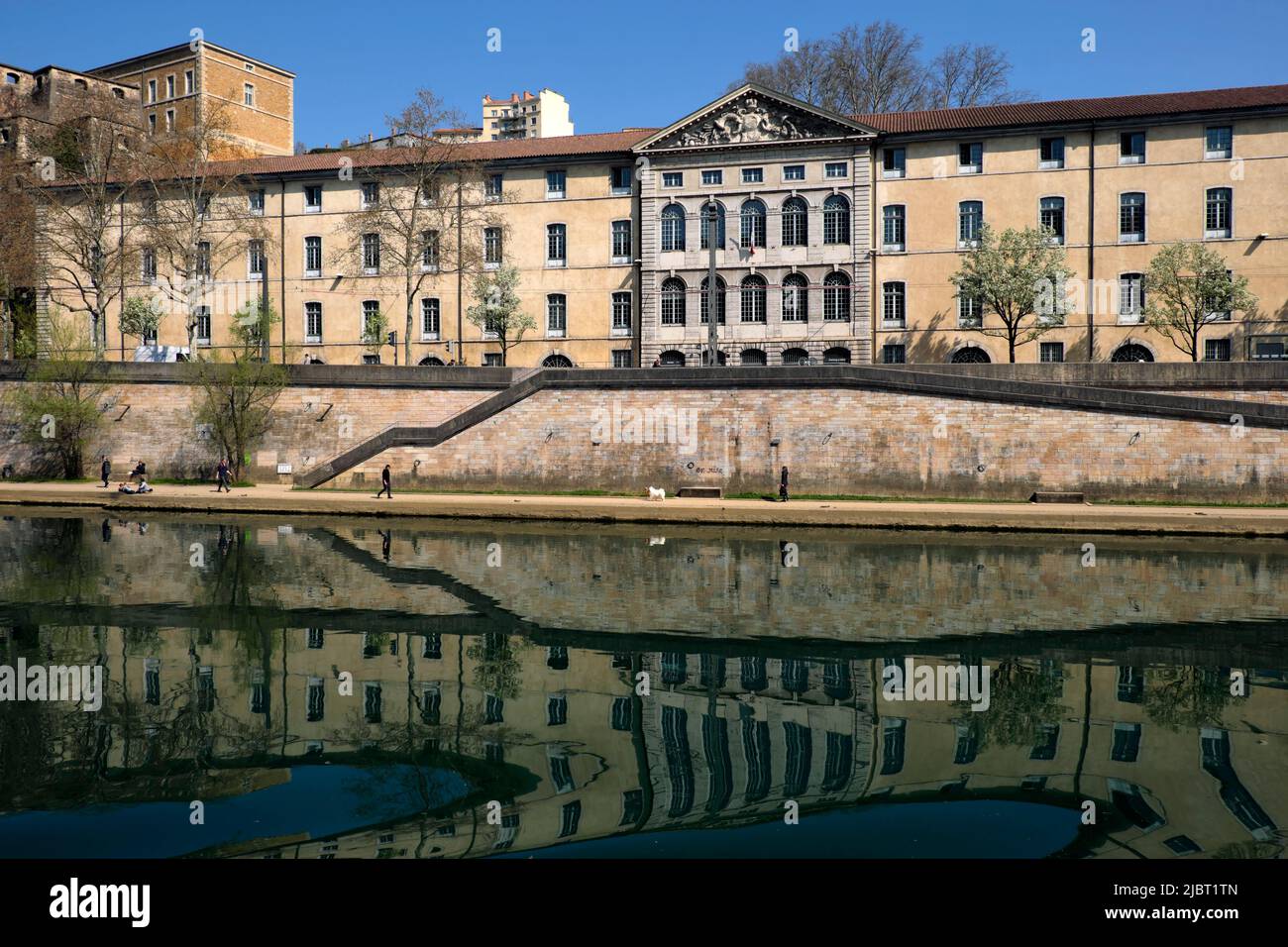 France, Rhone, Lyon, the Saone river, Quai Chauveau, National Higher