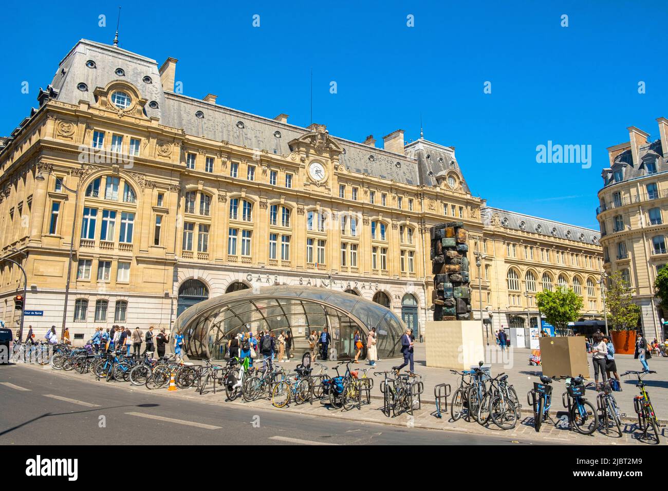 France, Paris, Saint Lazare train station Stock Photo