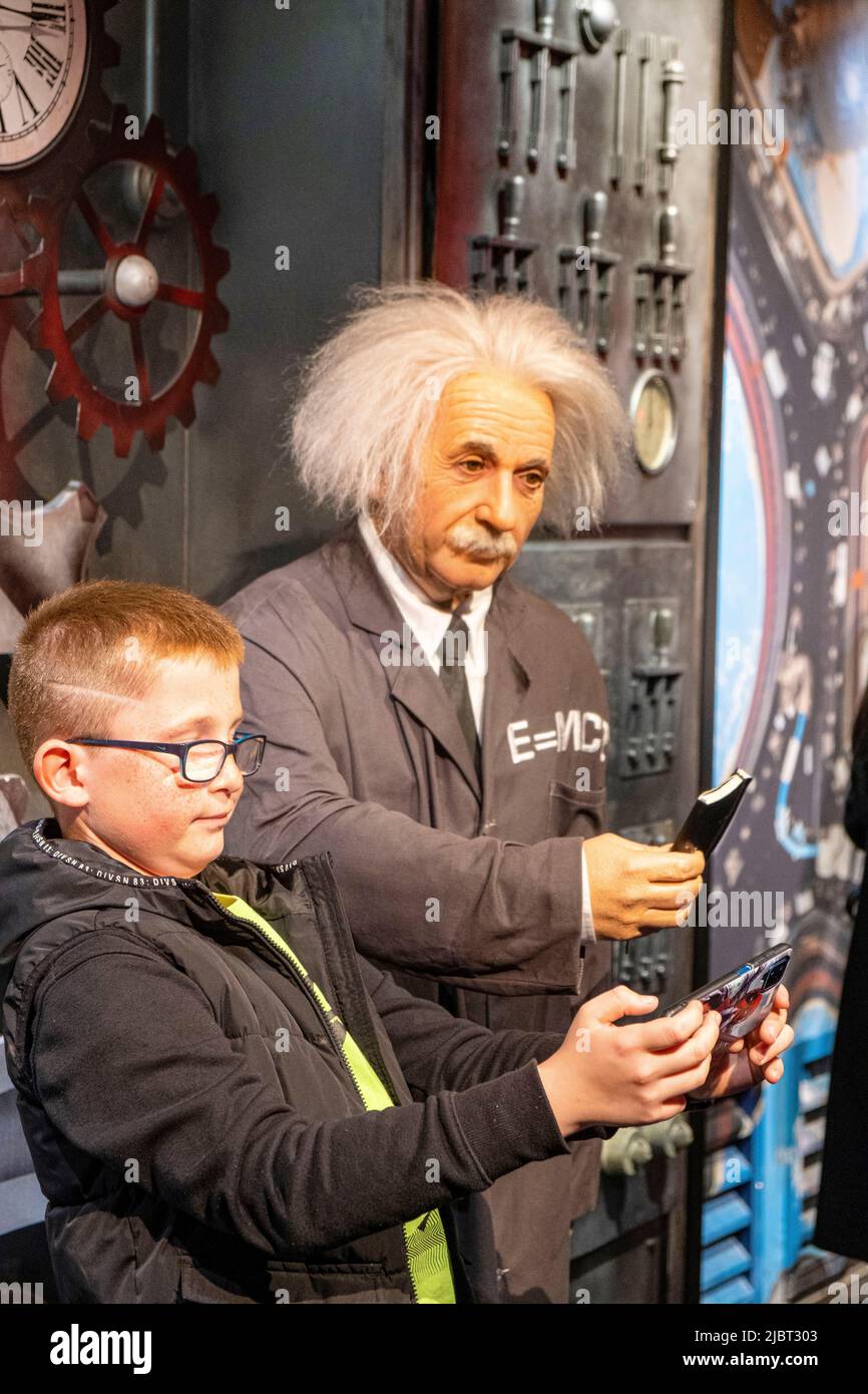 France, Paris, Grevin museum, wax museum, Einstein Stock Photo