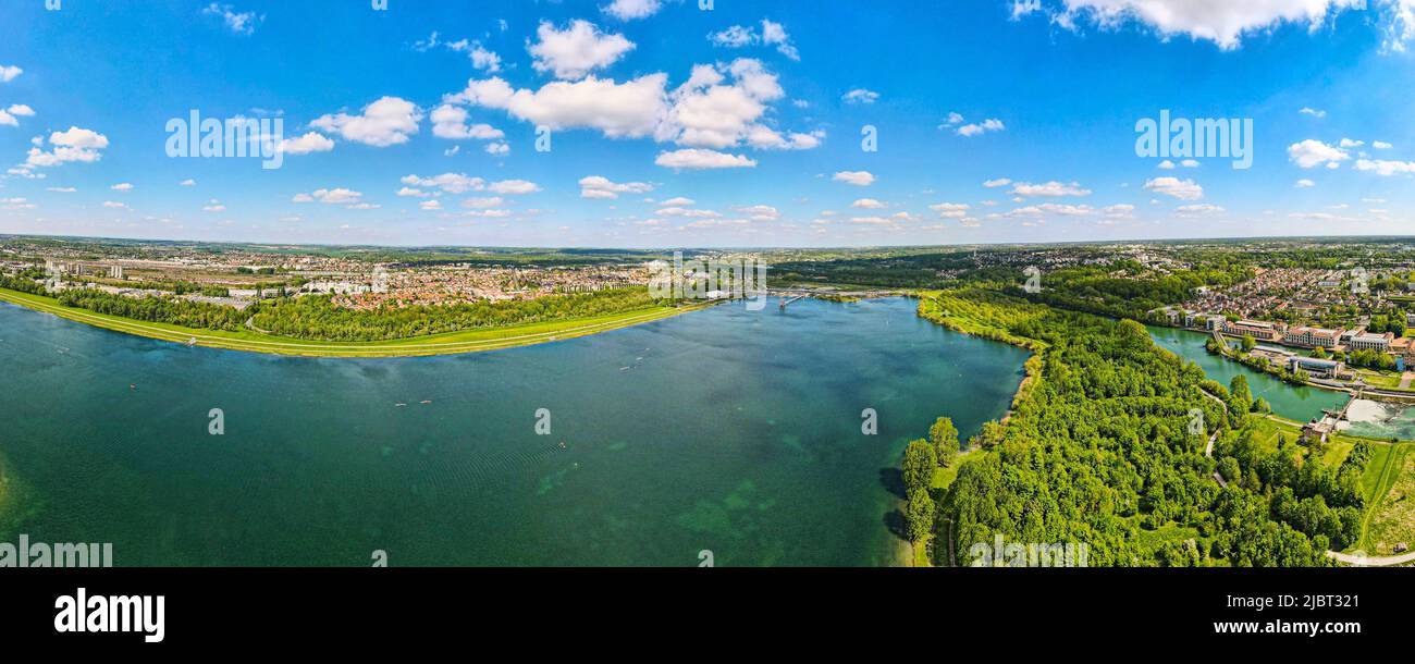 France, Seine-Saint-Denis, Departmental Park of Haute-Ile (aerial view) Stock Photo
