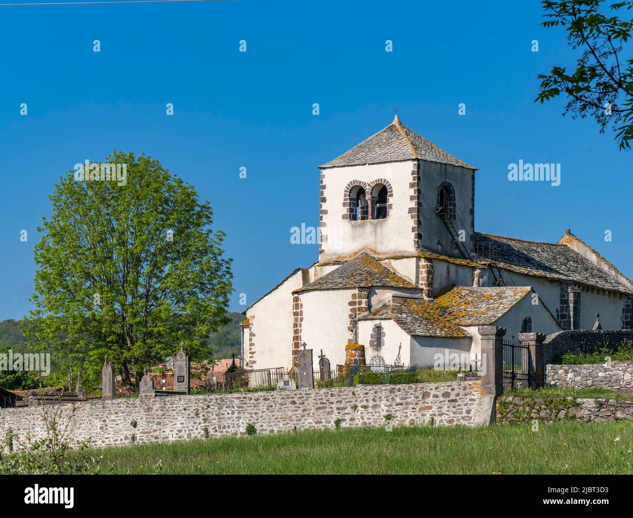 France, Puy de Dome, Vodable, church of Saint-Mary de Colamine sous Vodable, Lembronnais near Issoire Stock Photo