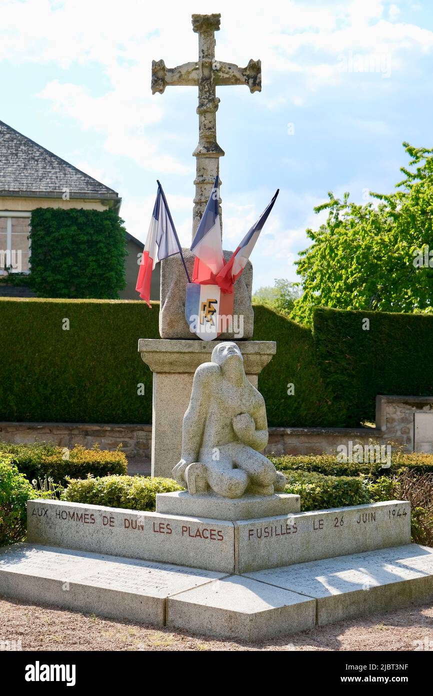 France, Nievre, Morvan regional natural park, Dun les Places, martyred village of the 1944 liberation where 27 civilians were killed by the Germans on June 24, 25 and 26 Stock Photo