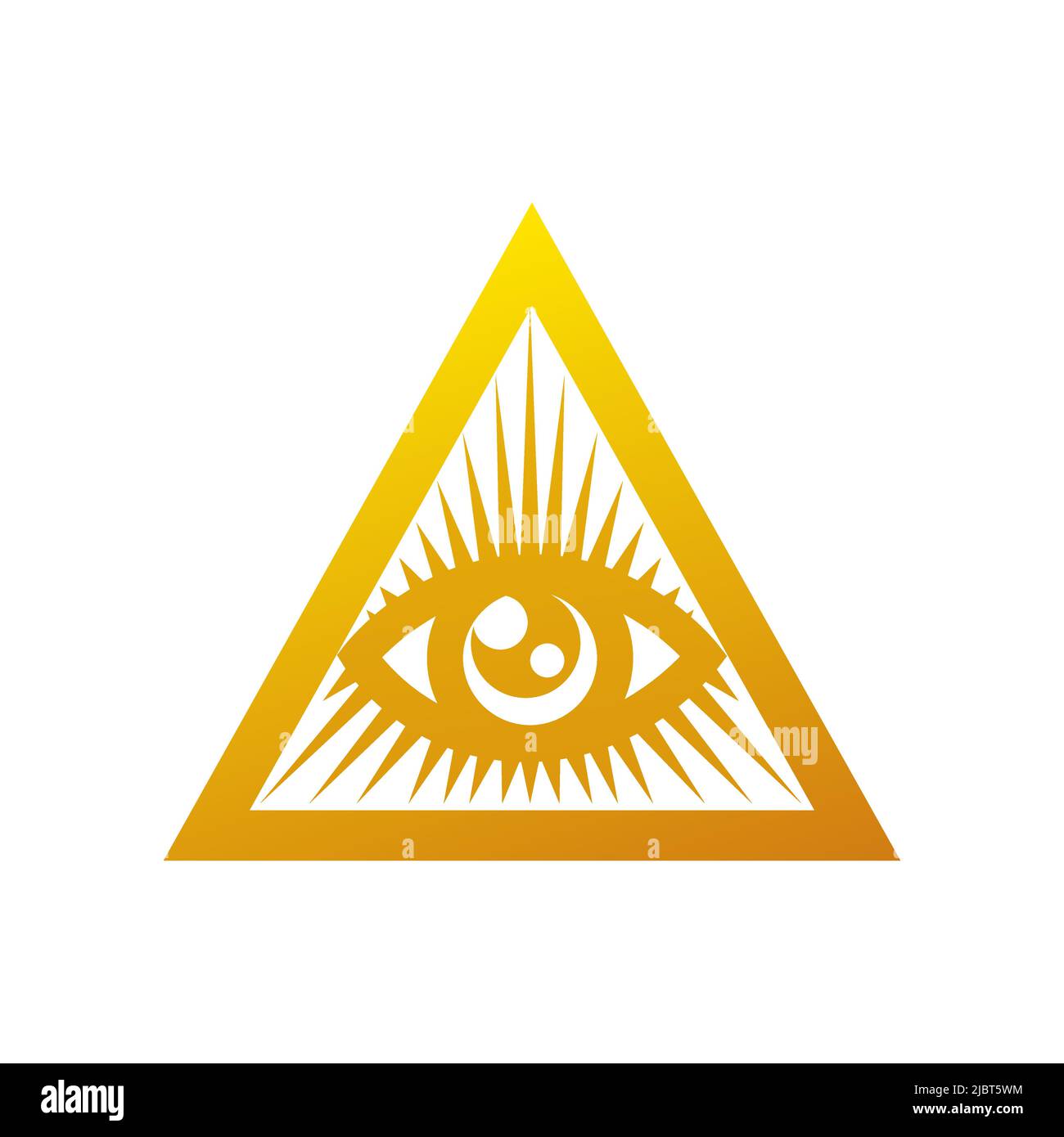 All-seeing eye. Pyramid and All-seeing eye, Freemasonry Masonic Symbol Stock Vector