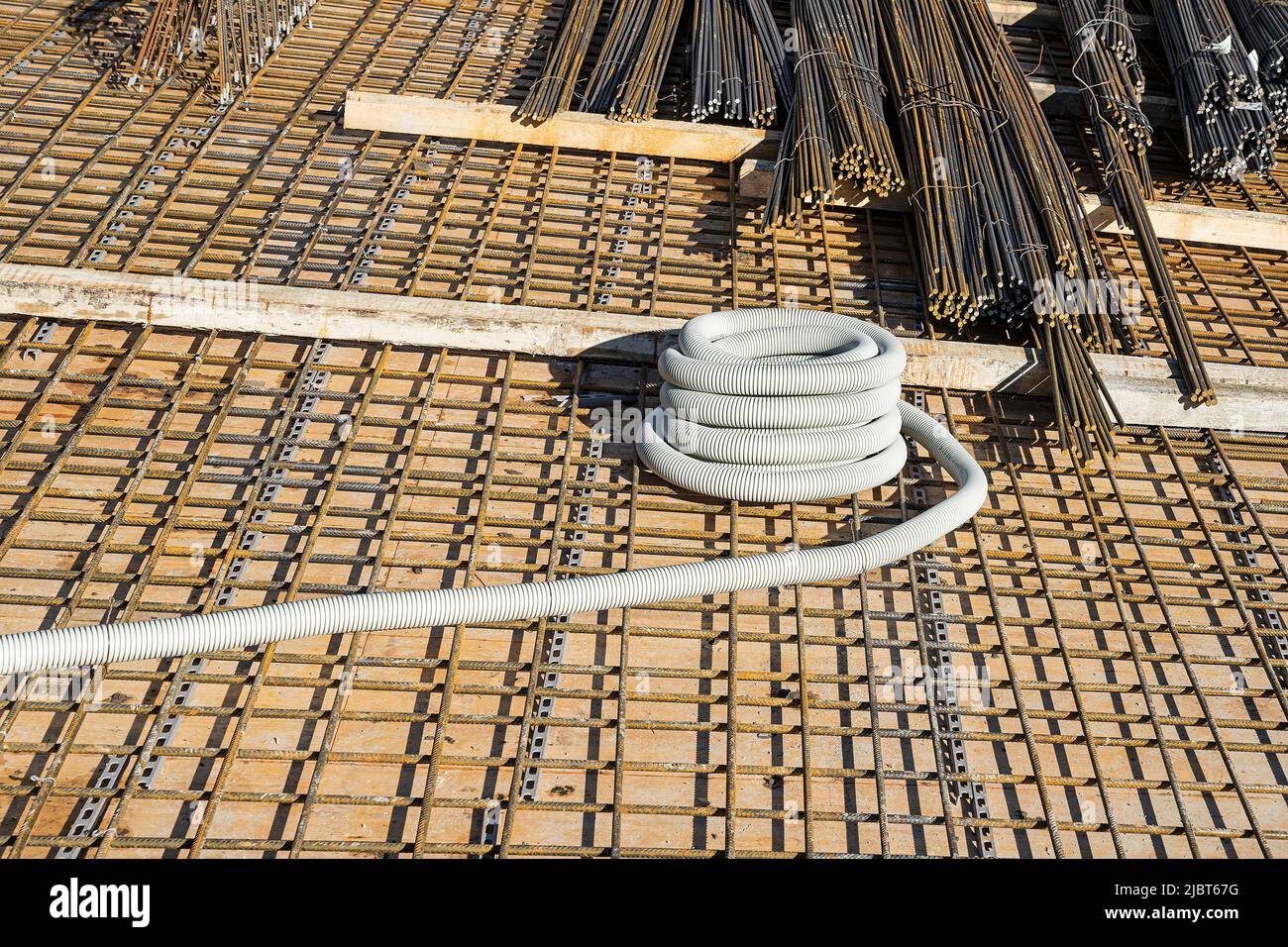 Iron reinforcement of a construction site for a block of flats, Lucerne