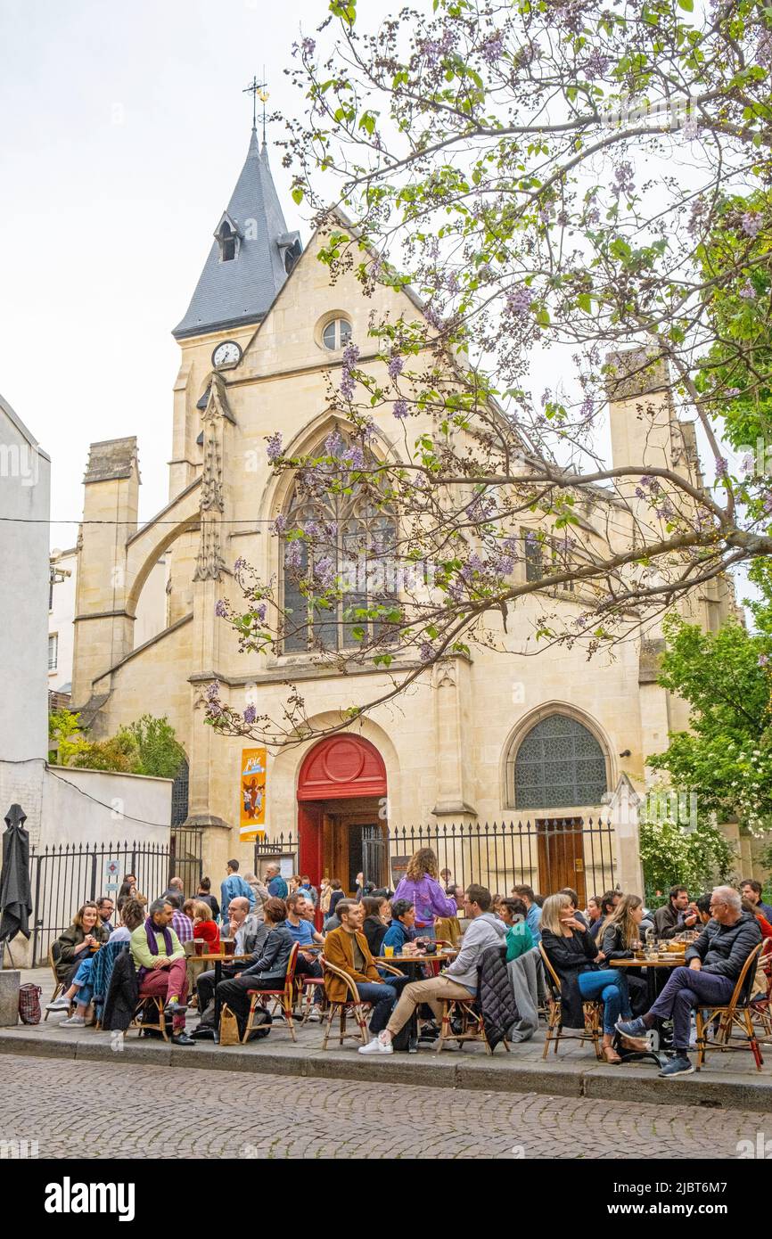 France, Paris, Mouffetard district, Saint Medard church Stock Photo