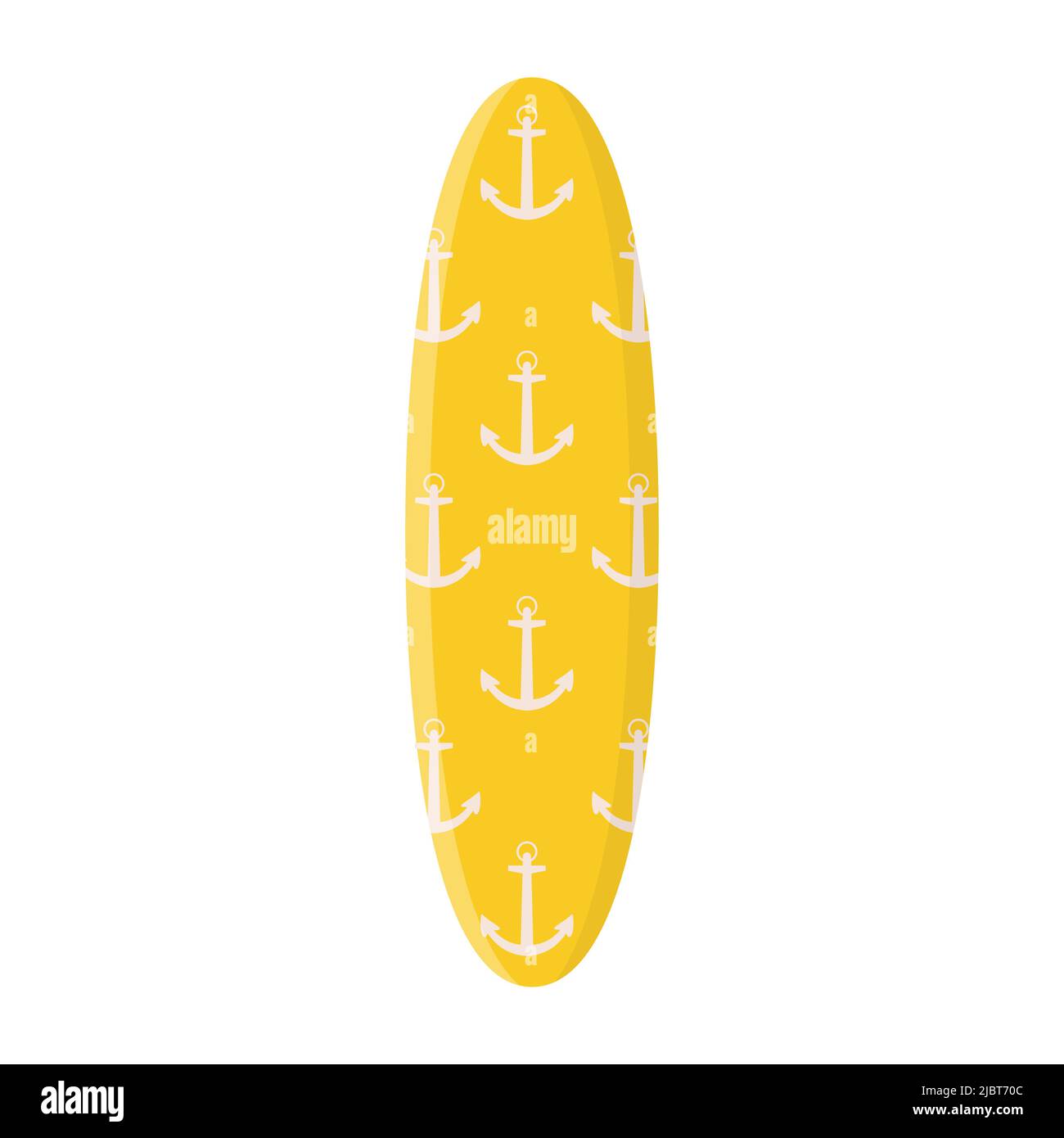Cartoon surfing board with summer design. Summer sport leisure activity ...