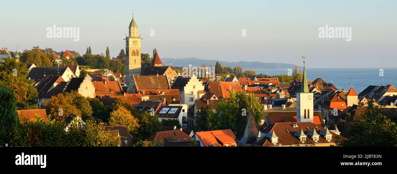 Germany, Baden Wurttemberg, Lake Constance (Bodensee), Uberlingen, Old town with St. Nicholas cathedral (St Nikolaus Munster) Stock Photo