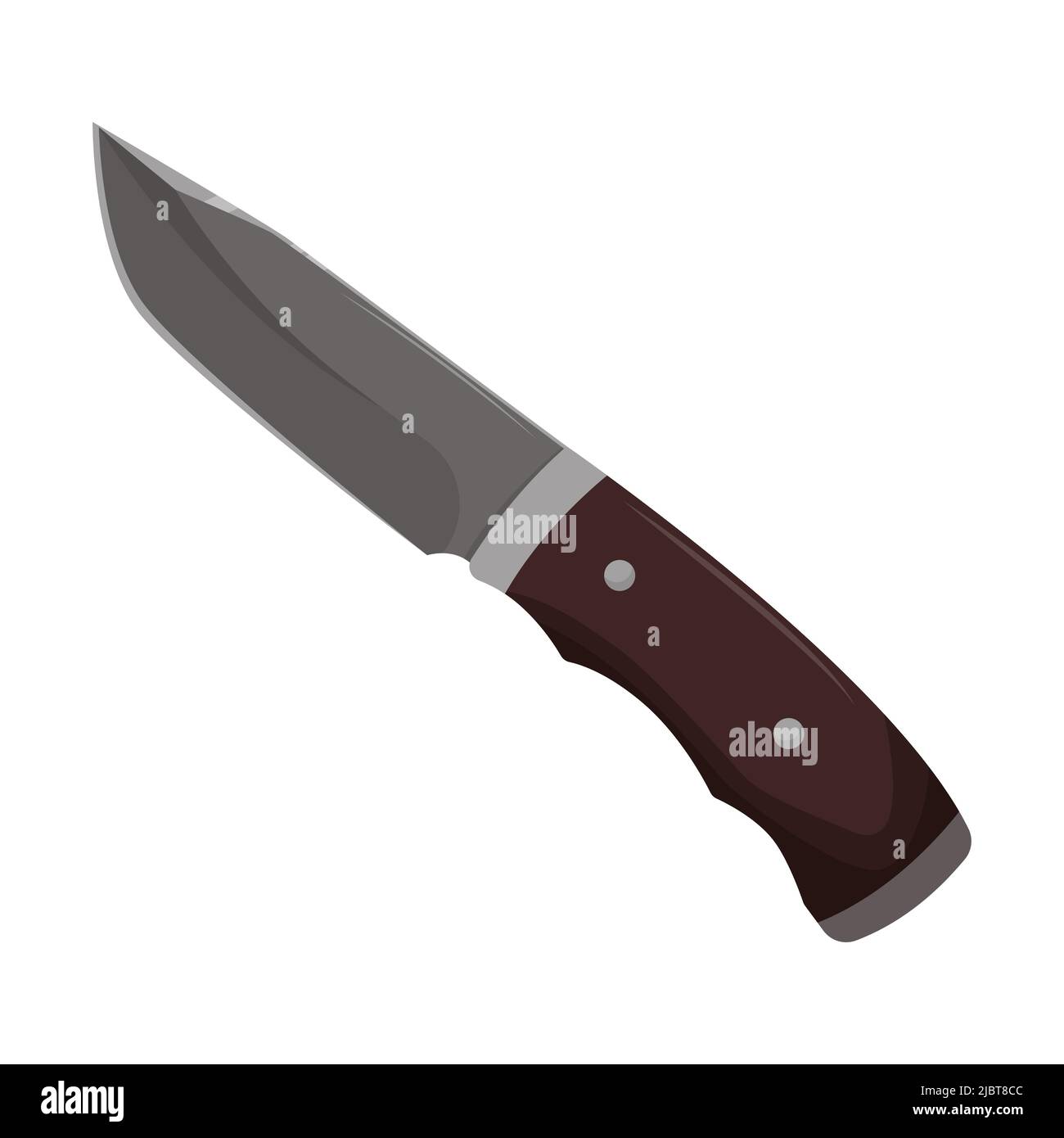 Large sharp cleaver knife isolated on white background. Flat vector ...