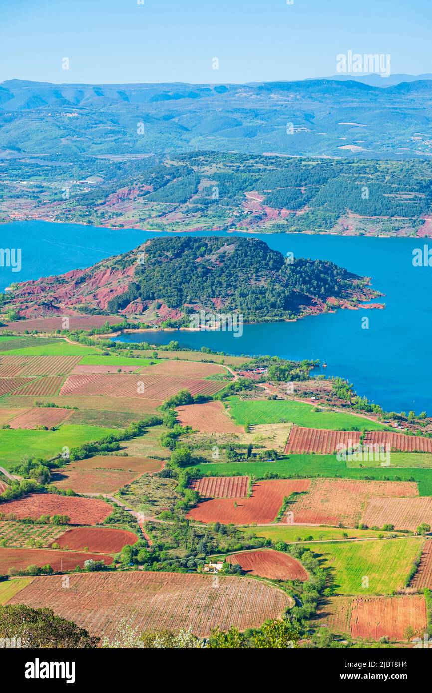 France, Herault, panorama over the Salagou lake from the Mont Liausson Stock Photo
