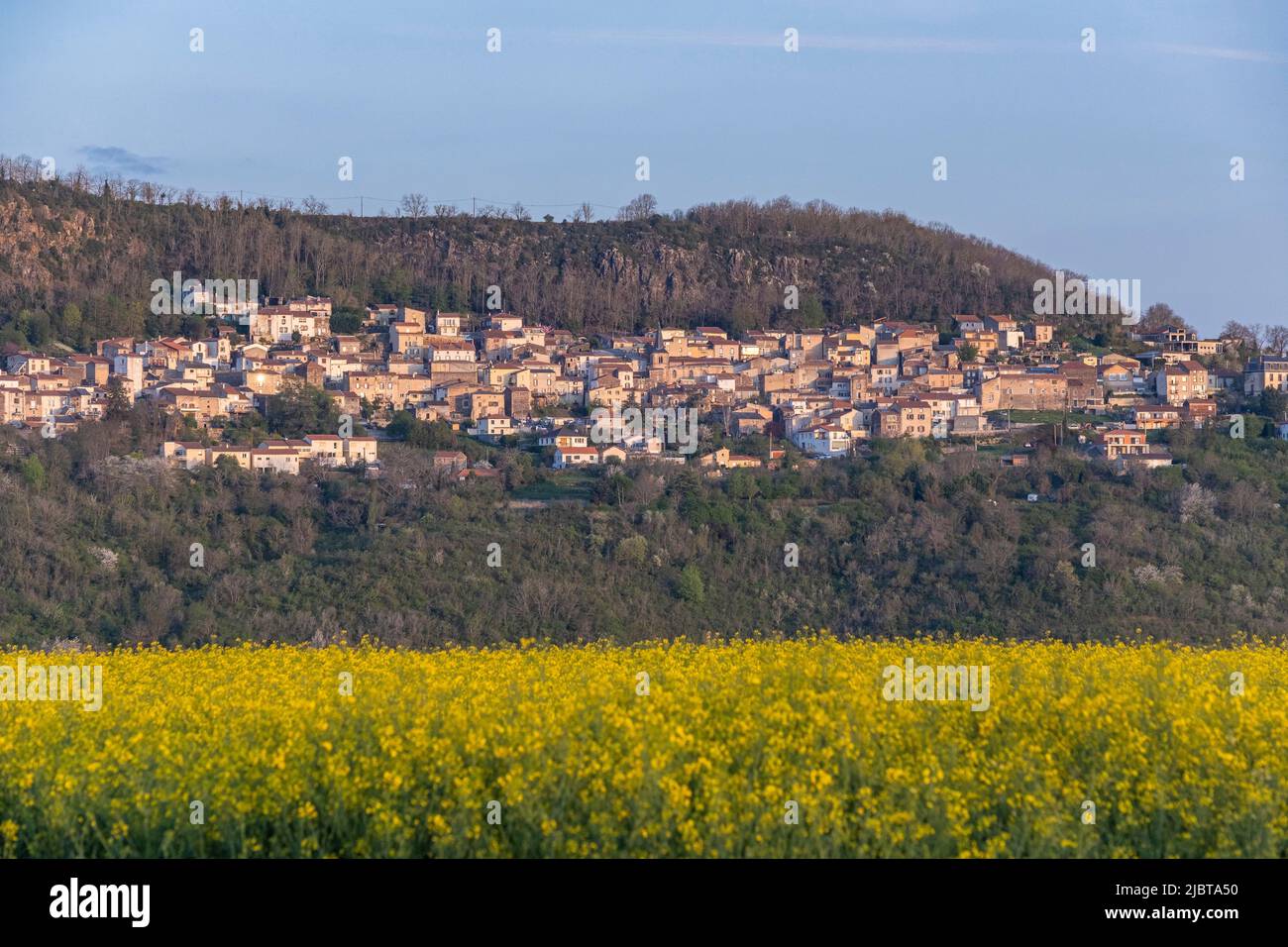 France, Puy de Dome, Corent village, Allier valley Stock Photo