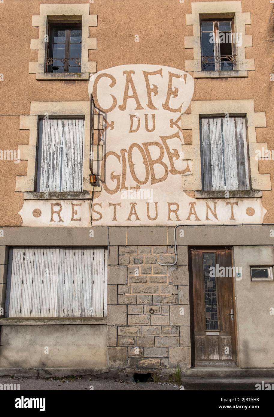 France, Haute Loire, Jumeaux, old restaurant, Allier Valley Stock Photo