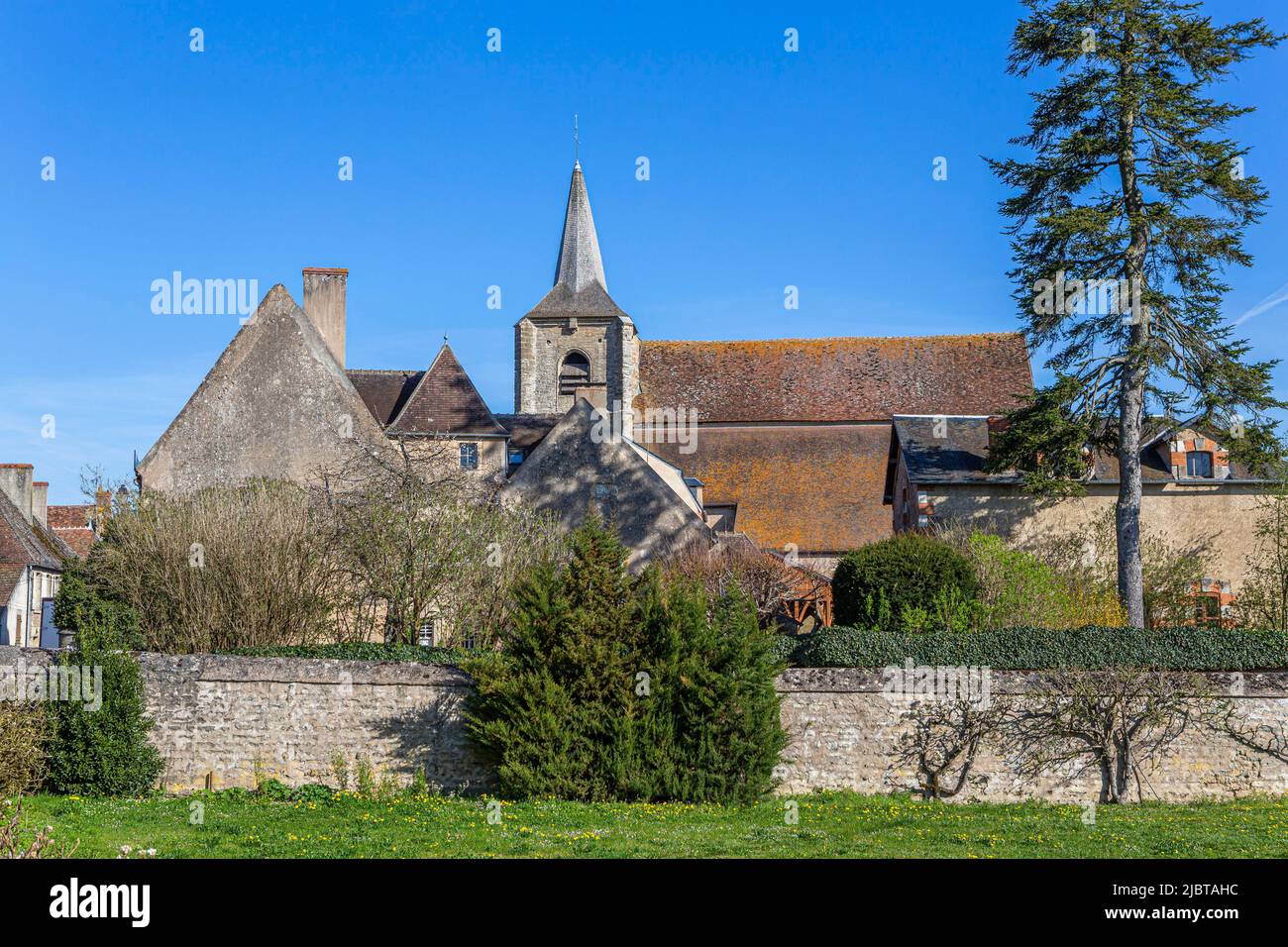 France, Nièvre, Corbigny, Saint-Seine church, Morvan Regional Natural Park Stock Photo