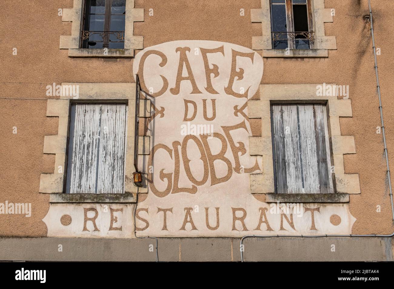 France, Haute Loire, Jumeaux, old restaurant, Allier Valley Stock Photo