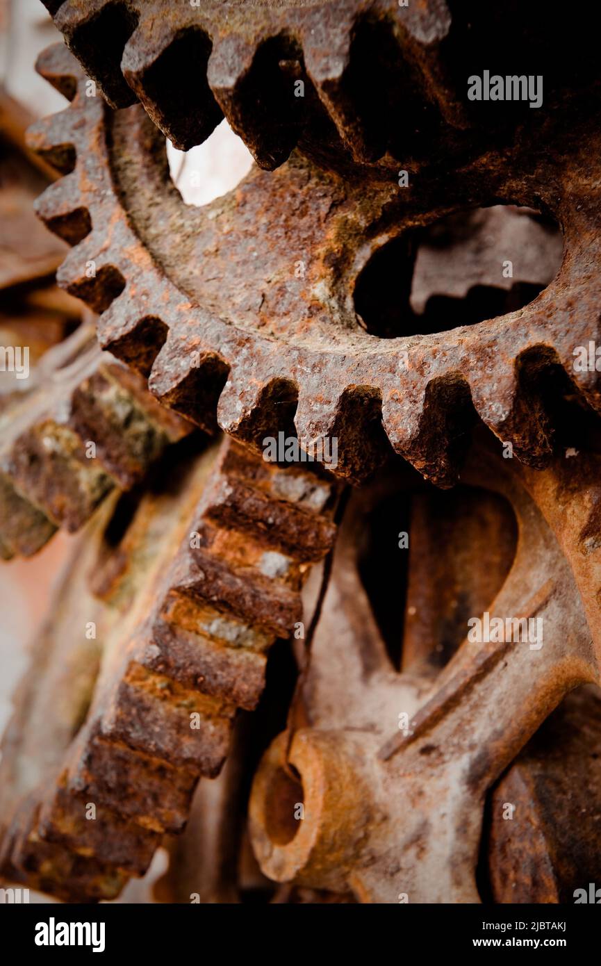 Rusted gears Stock Photo