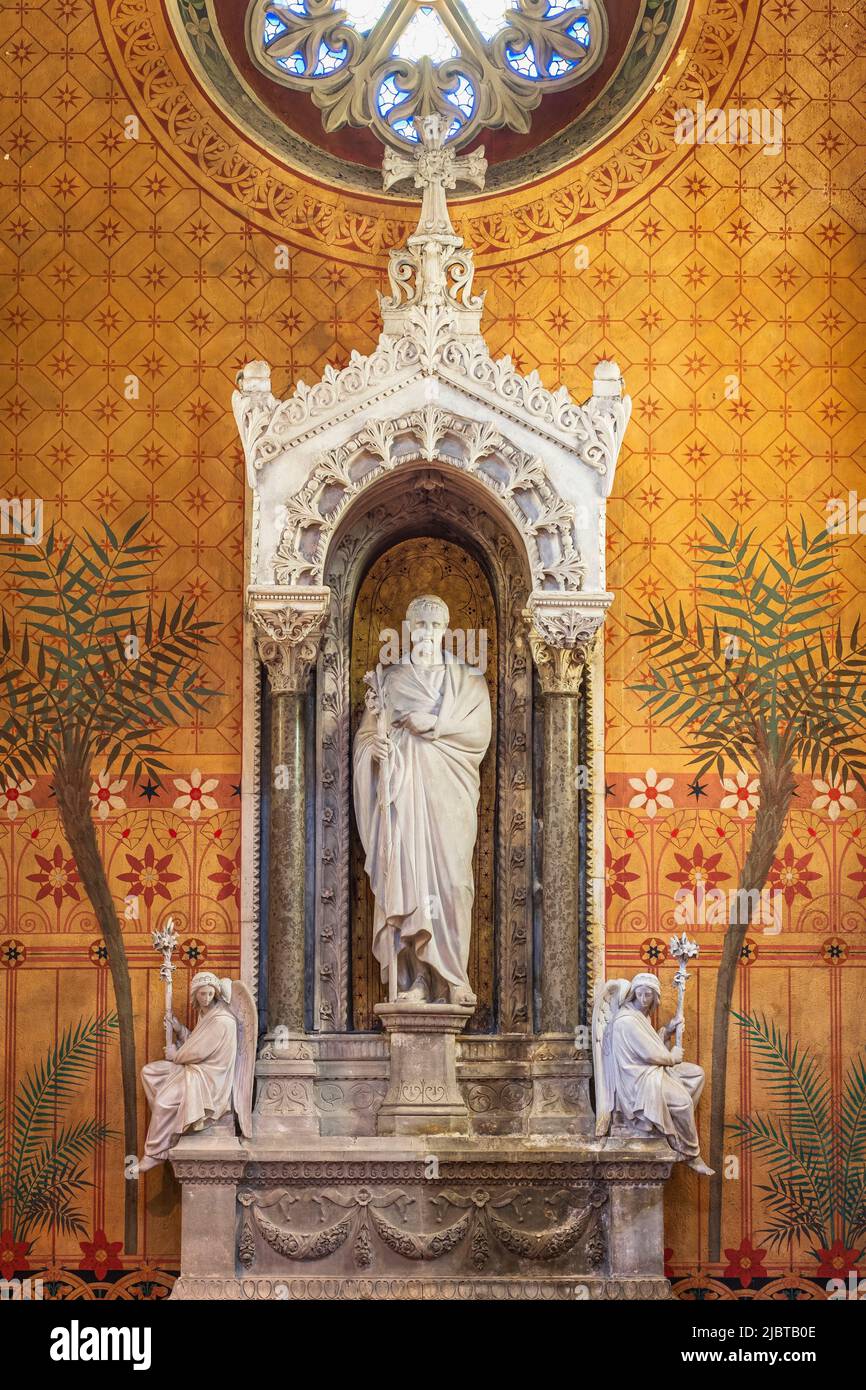 France, Ain, Ars-sur-Formans, Sanctuary of Ars dedicated to Saint Jean-Marie Vianney, patron saint of all priests in the universe, Saint-Sixtus basilica or Curé of Ars basilica Stock Photo
