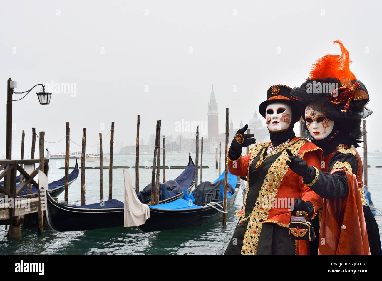 Italy, Venetia, Venice, listed as World Heritage by UNESCO, Carnival on the Piazzetta Stock Photo