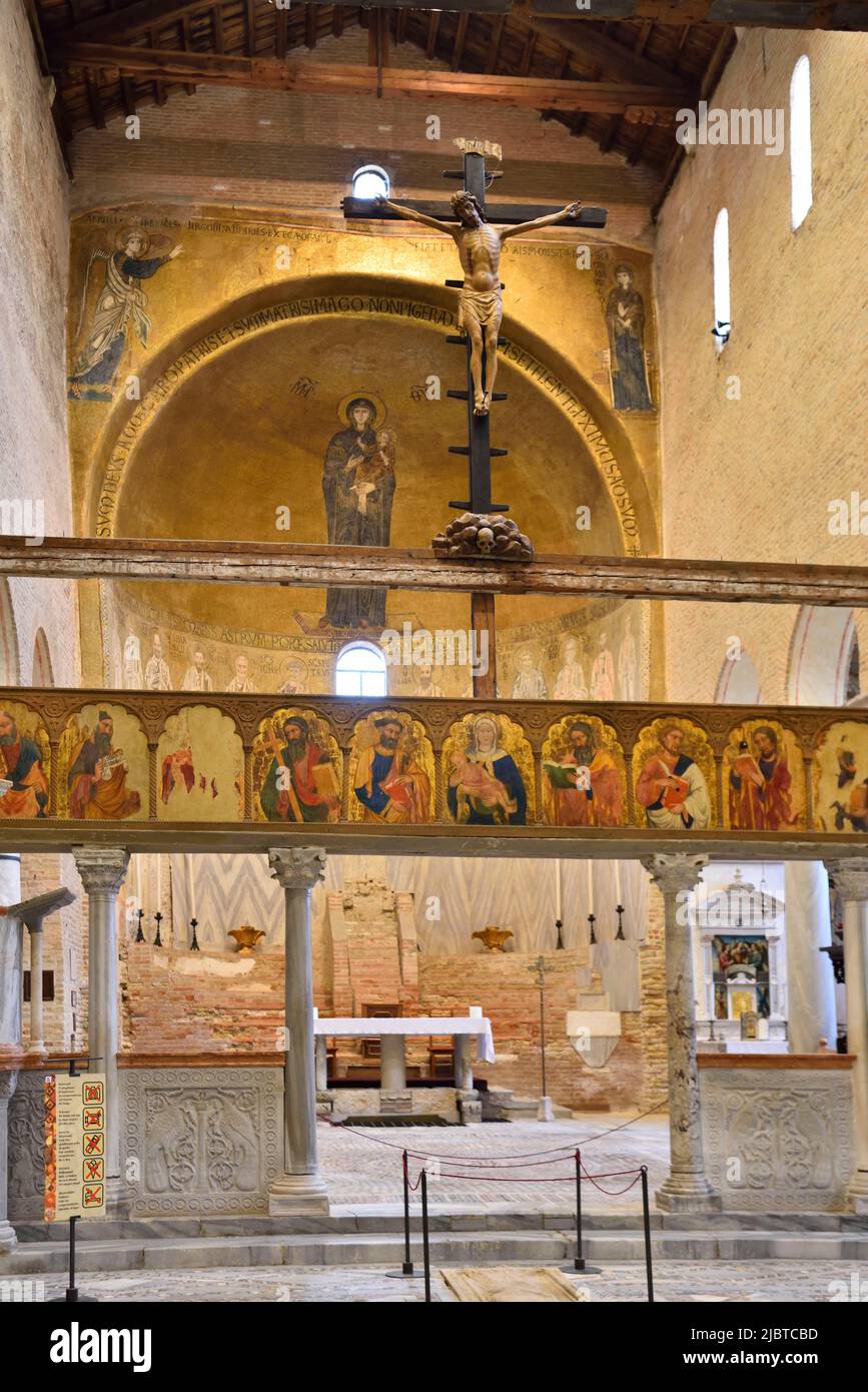 Italy, Venetia, Venice, listed as World Heritage by UNESCO, Torcello, Santa Maria Assunta cathedral (7-13th C) Stock Photo