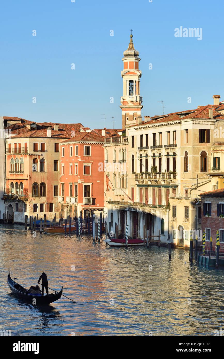 Italy, Venetia, Venice, listed as World Heritage by UNESCO, Grand Canal and Santa Maria della Salute church Stock Photo