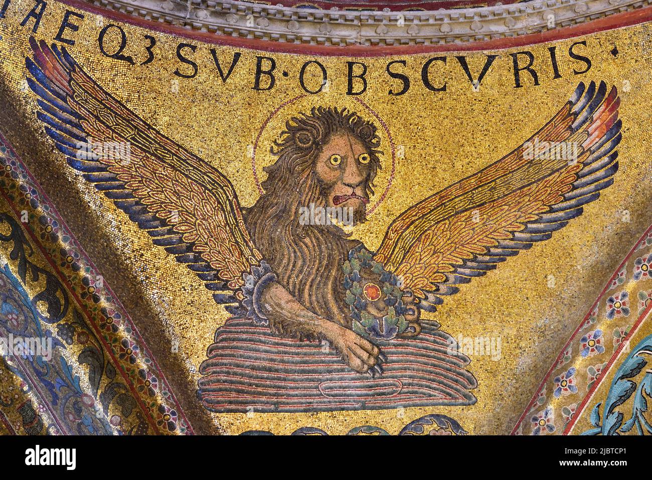 Italy, Venetia, Venice, listed as World Heritage by UNESCO, Saint Mark's Basilica, St Mark's lion Stock Photo