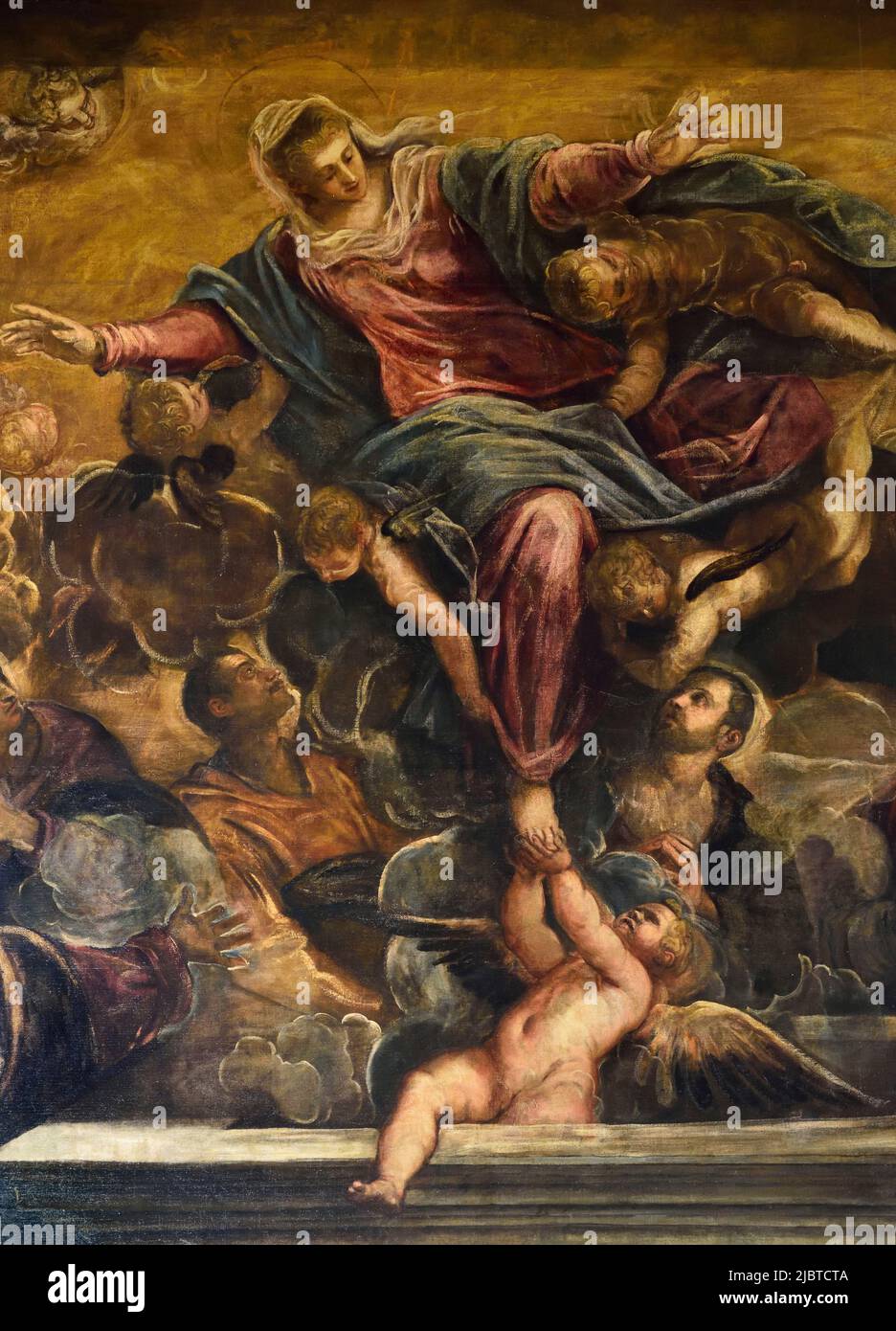 Italy, Venetia, Venice, listed as World Heritage by UNESCO, San Polo district, Scuola Grande di San Rocco, The Assumption of Mary by Jacopo Tintoretto Stock Photo