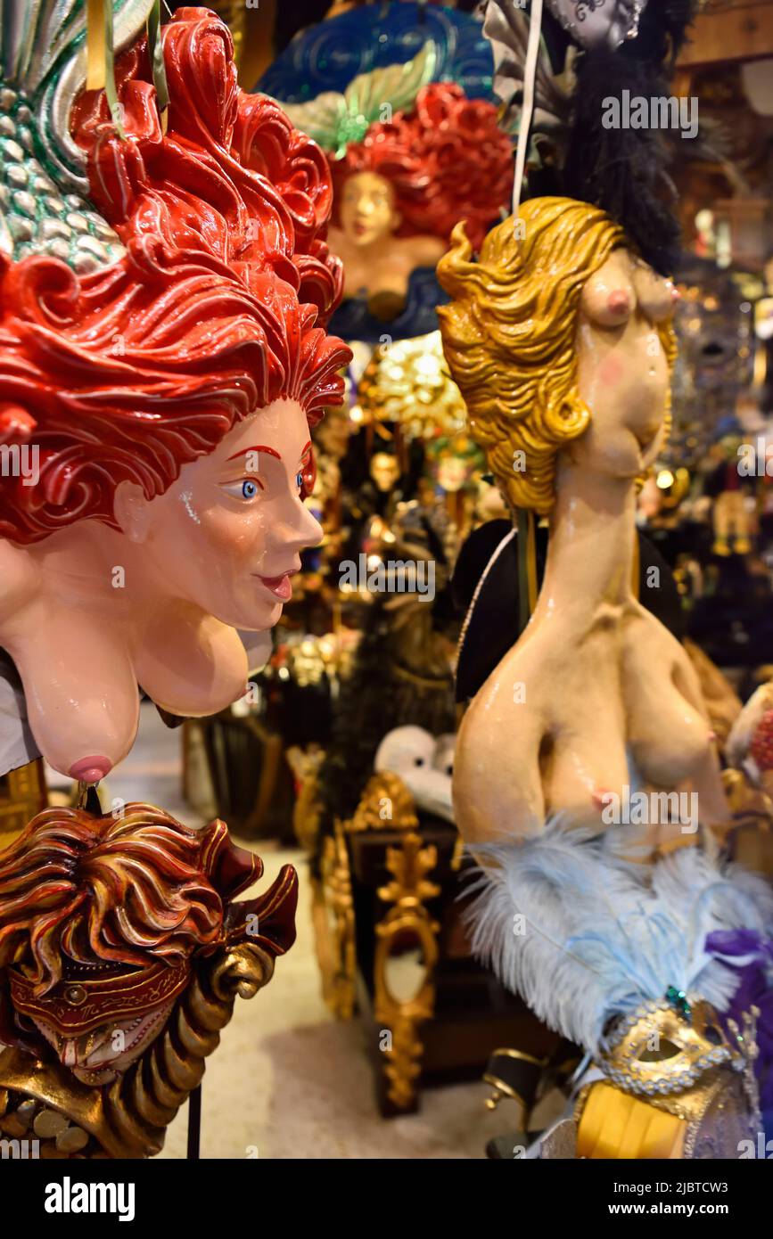 Italy, Venetia, Venice, listed as World Heritage by UNESCO, Mask shop Stock Photo