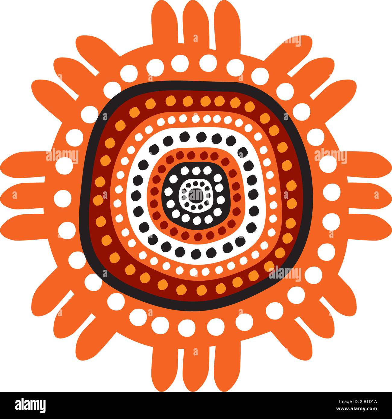Aboriginal art dots painting icon logo design vector template Stock ...