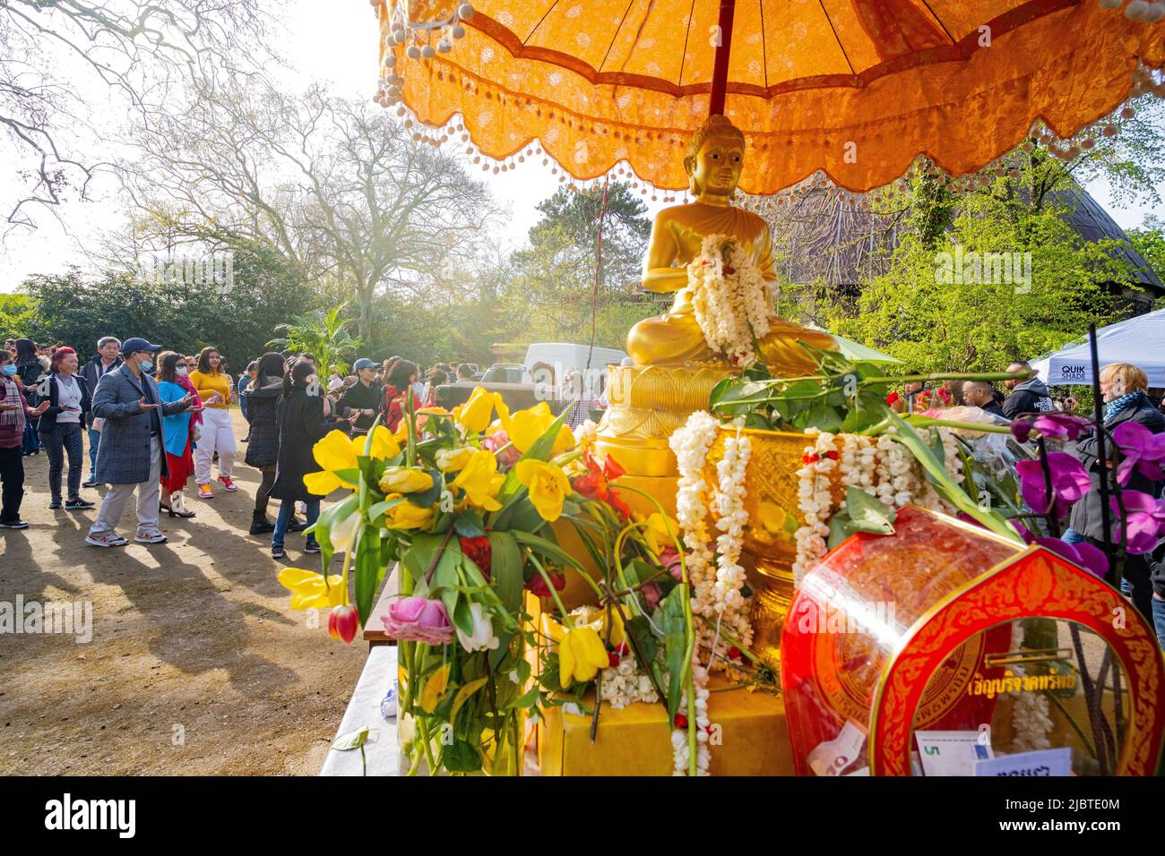 France, Paris, Bois de Vincennes, Cambodian New Year celebration at the Great Pagoda Stock Photo