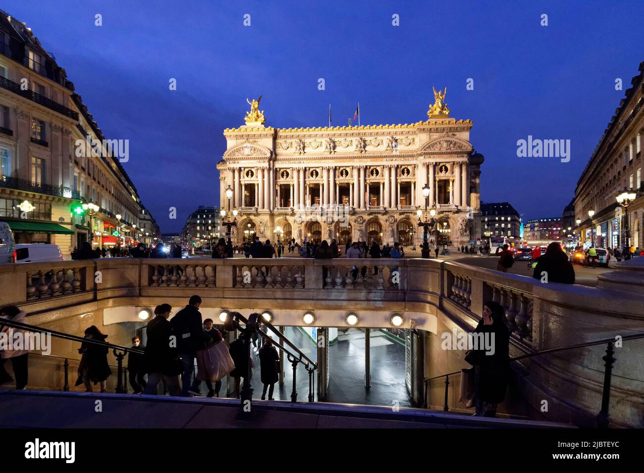 France, Paris, Garnier opera house at the entrance to the Opéra metro (subway) station Stock Photo
