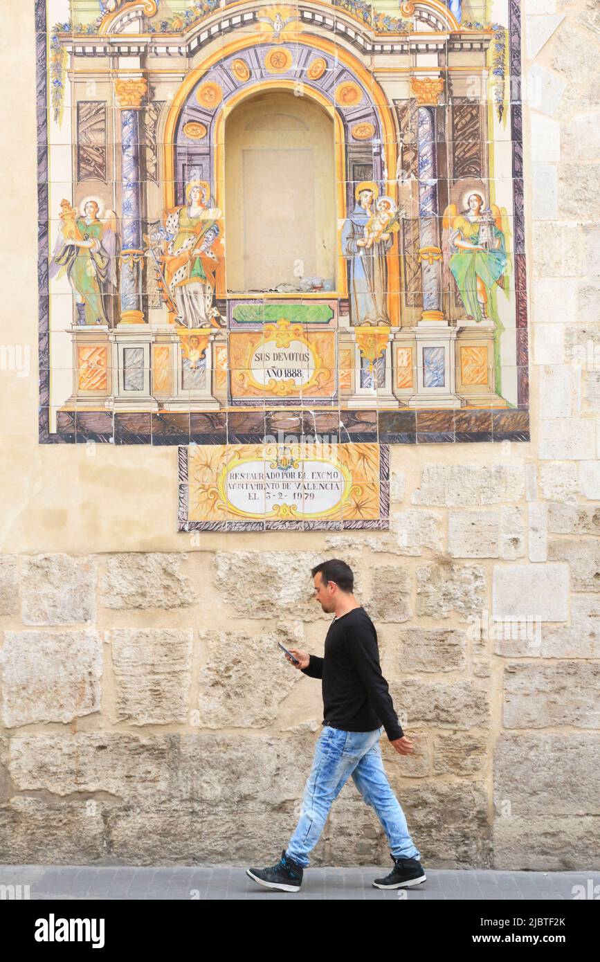 Spain, Valencia, Gothic Church of Saint Catalina (13th century), exterior facade Stock Photo