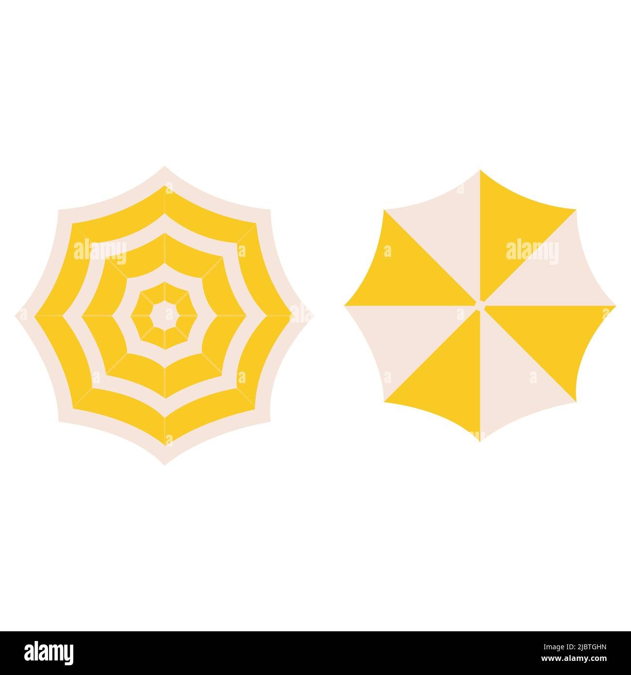 Beach umbrella, top view. Flat vector illustration Stock Vector Image