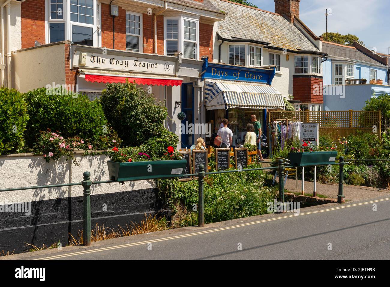 Tourist shops and Tea Rooms at the Devon Seaside, Budleigh Salterton