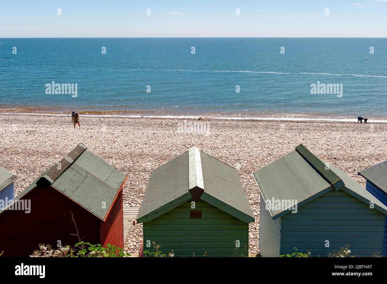 Beach Huts On The Beach At Budleigh Salterton Devon England Stock Photo Alamy