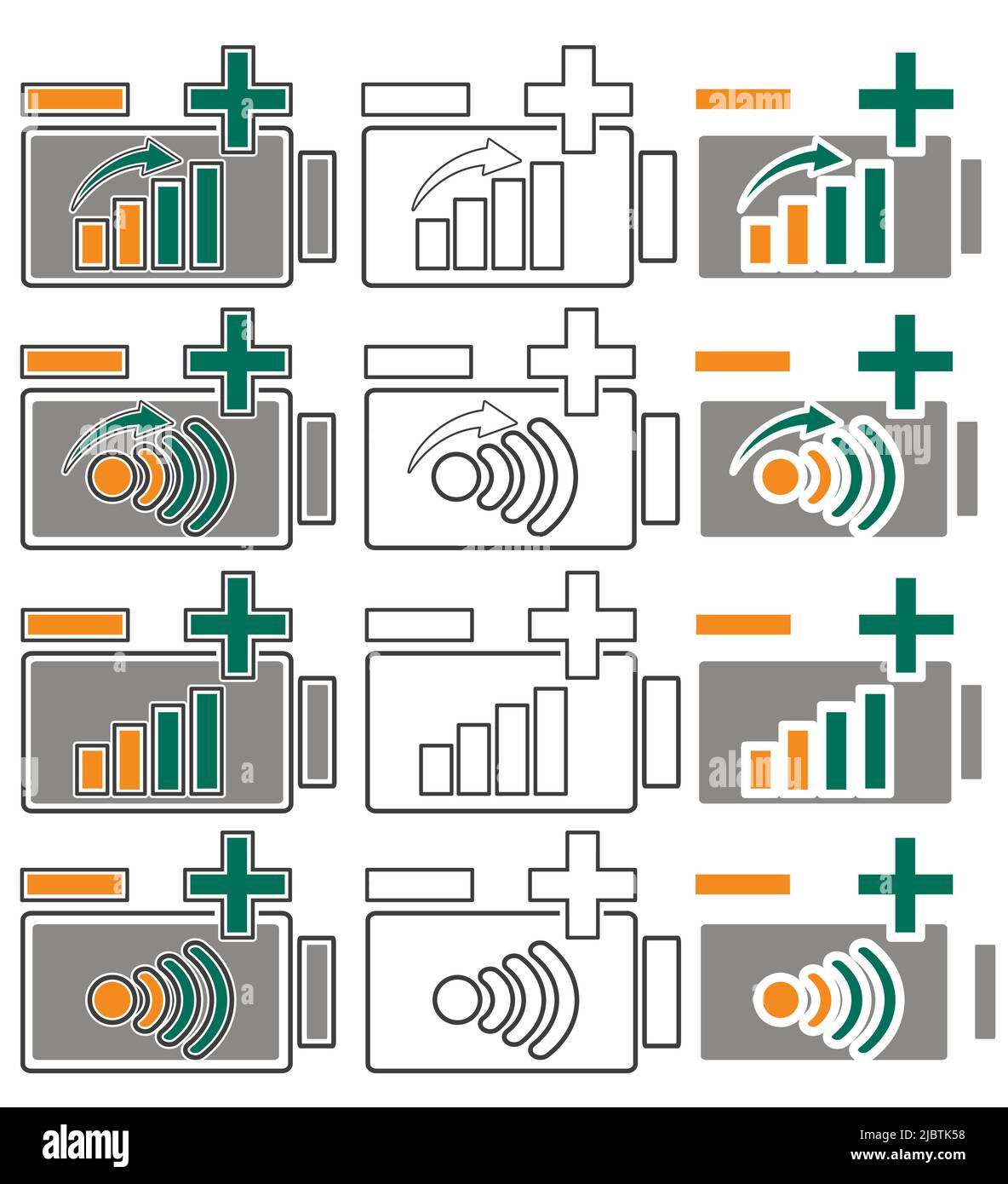 Battery indicator set charging Stock Vector Images - Alamy
