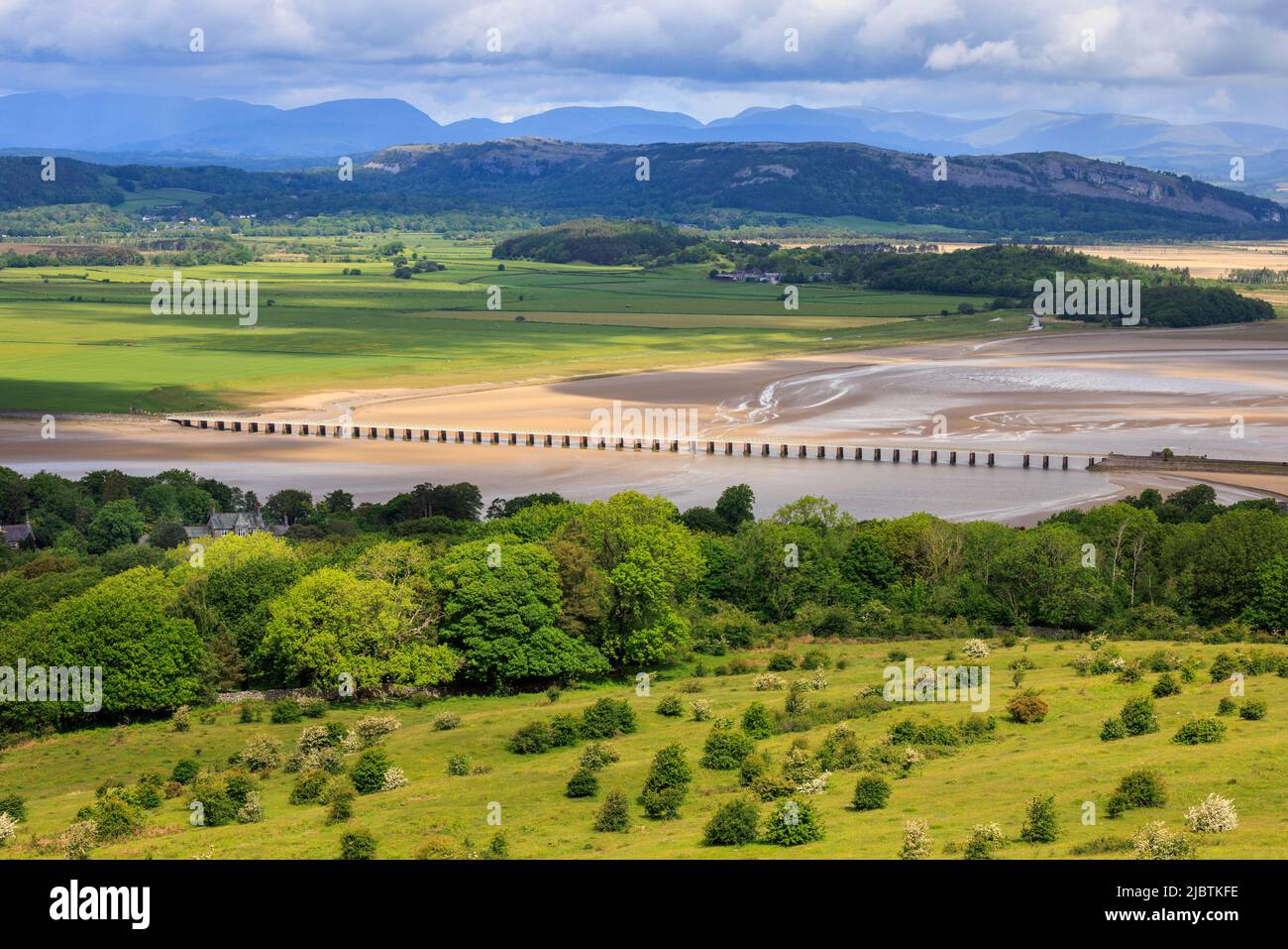 Arnside and the Kent Railway Viaduct across Milnthorpe Sands from ...
