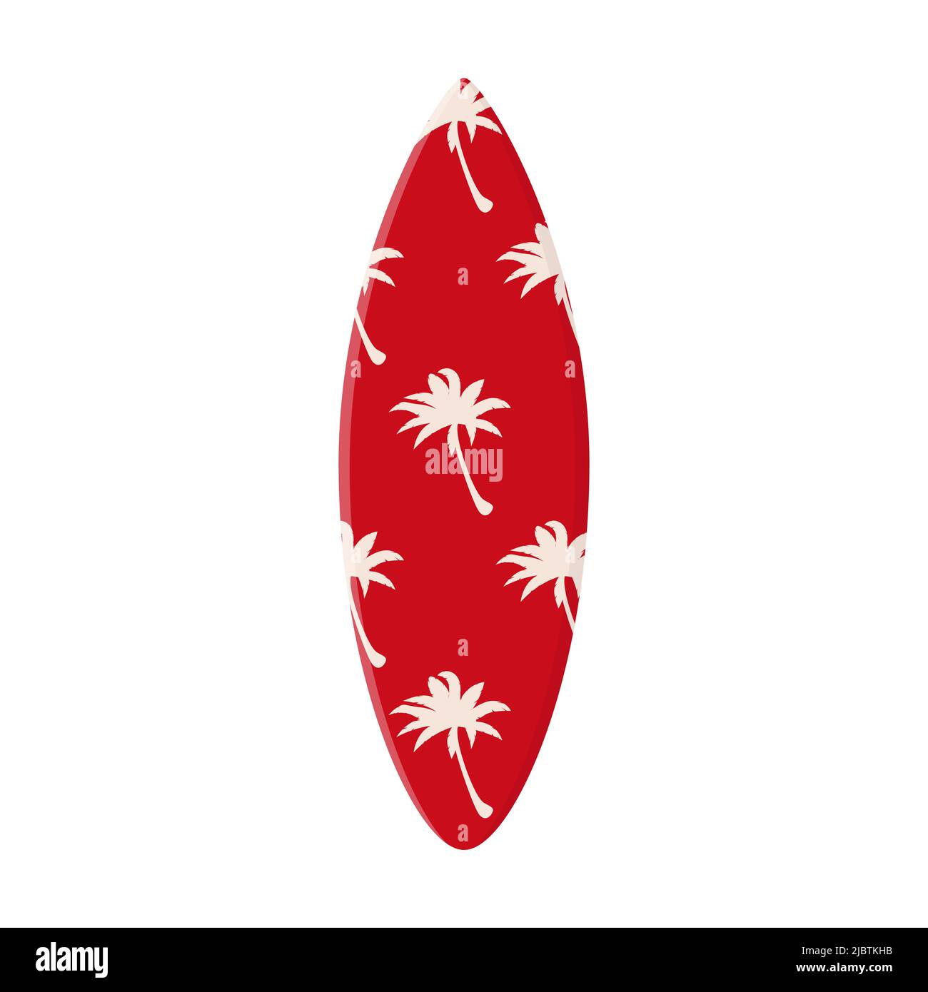 Cartoon surfing board with summer design. Summer sport leisure