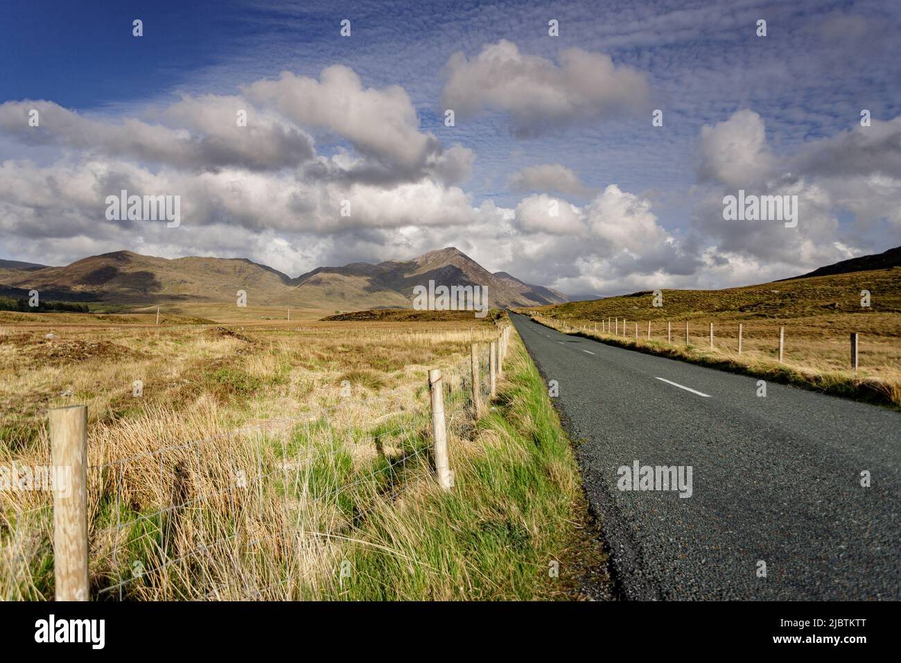 Maumturk mountains in Connemara National Park, County Galway, Ireland Stock Photo