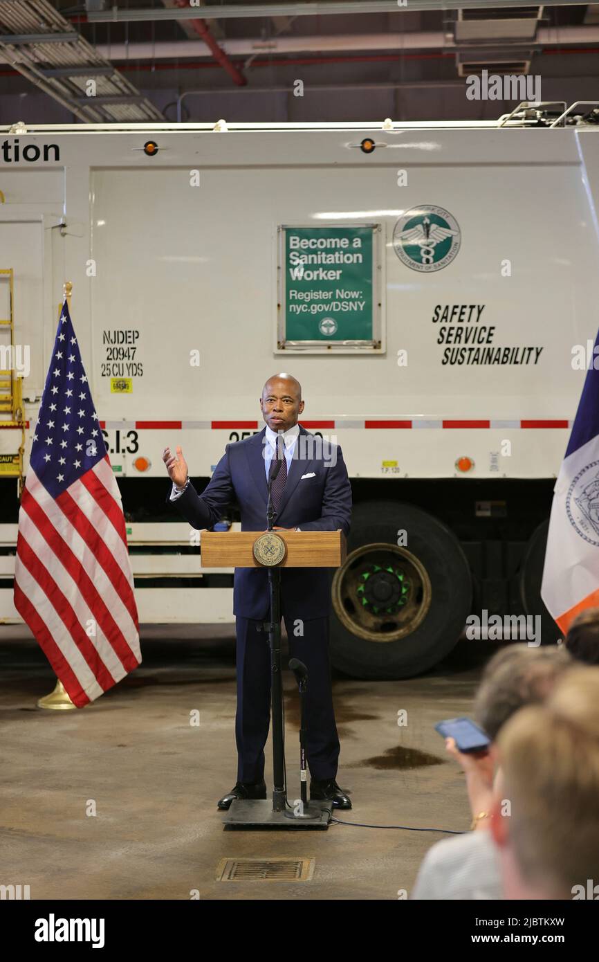 Spring Street DSNY, New York, USA, June 07, 2022 New York City Mayor