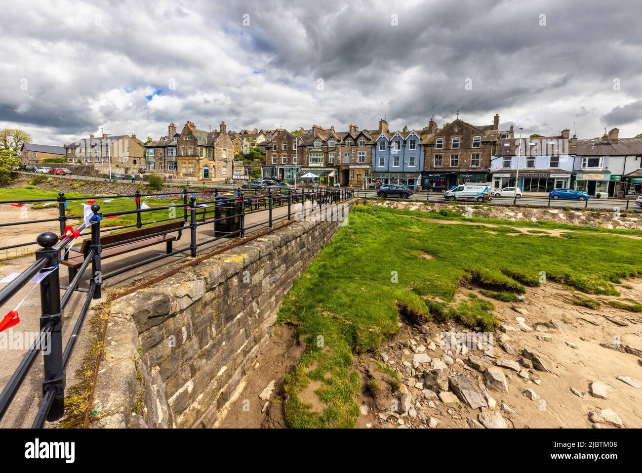 A view of the Promenade from the pier at Arnside, Lancashire, England Stock Photo