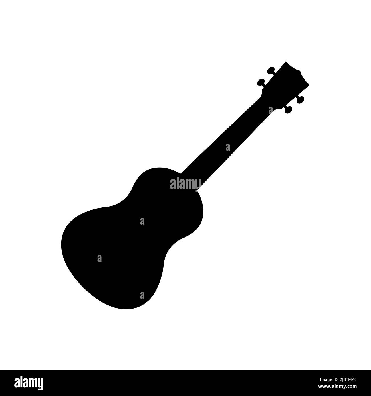 Acoustic guitar icon. Black silhouette of guitar. Music instrument icon