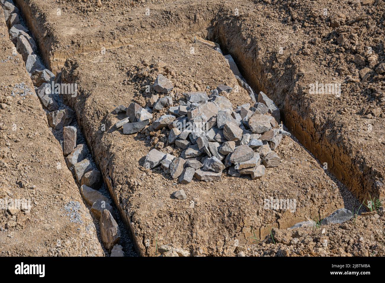 Ground dug for foundation Stock Photo - Alamy