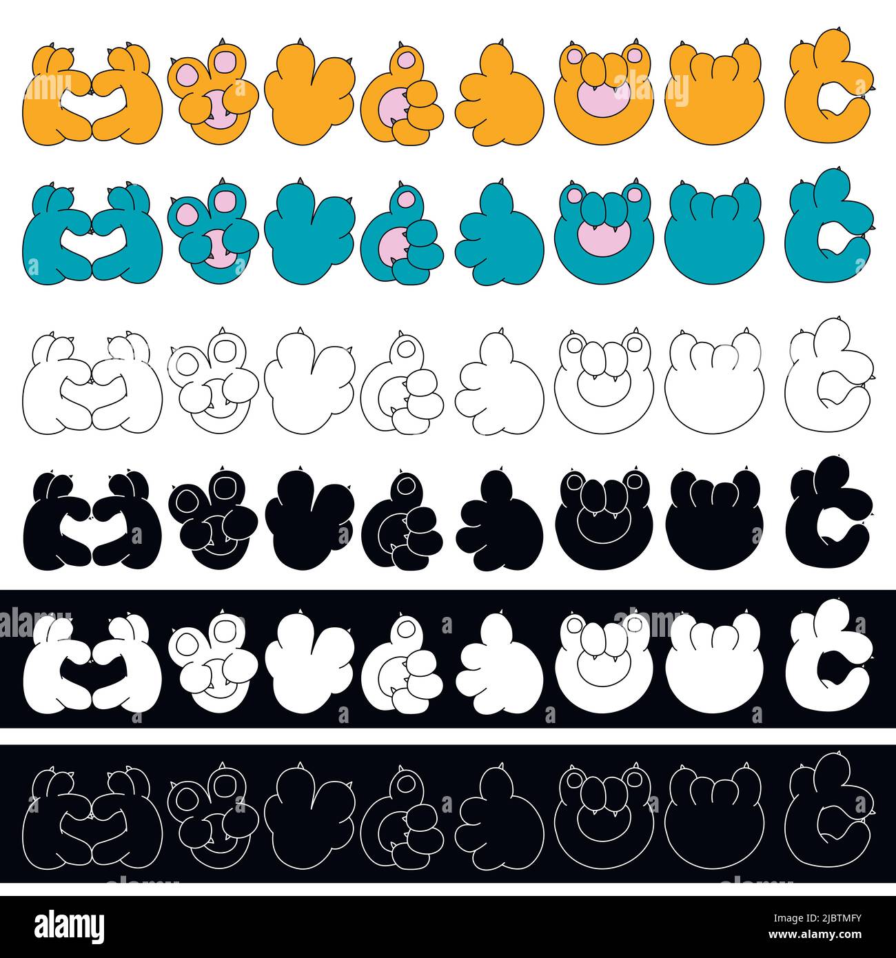 Cat Finger Icons Fat