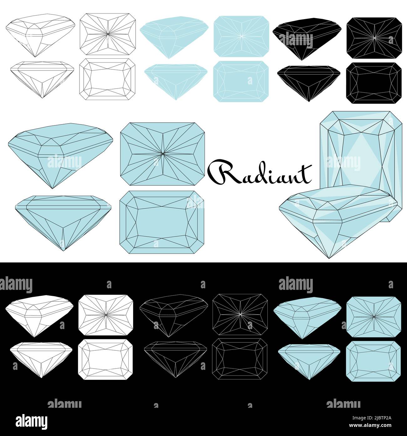 Radiant cut facets top