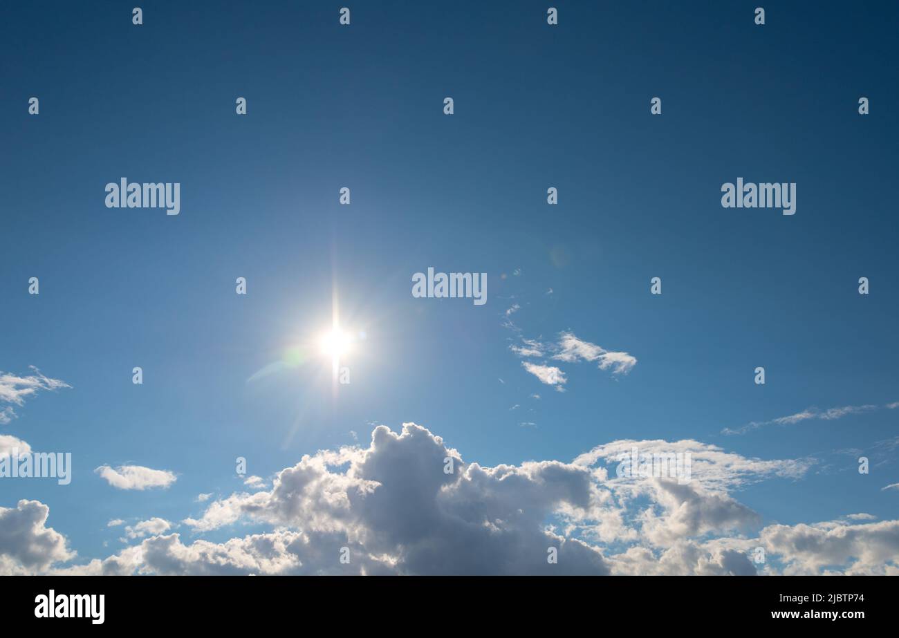 Dramatic blue sky with white clouds Stock Photo - Alamy