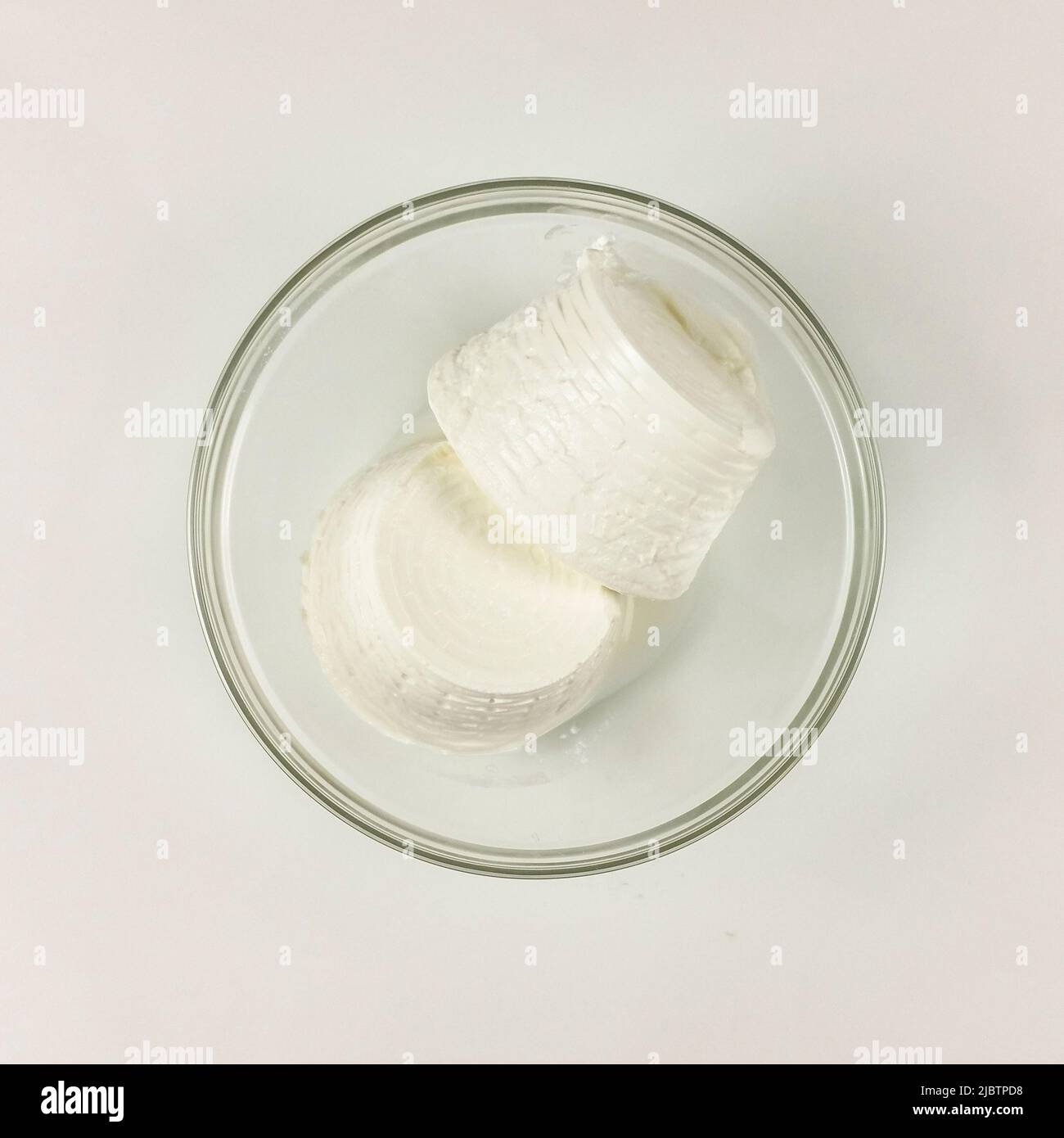 Tops Ricotta Cheese Ricotta cheese in a transparent bowl - top view Stock Photo - Alamy