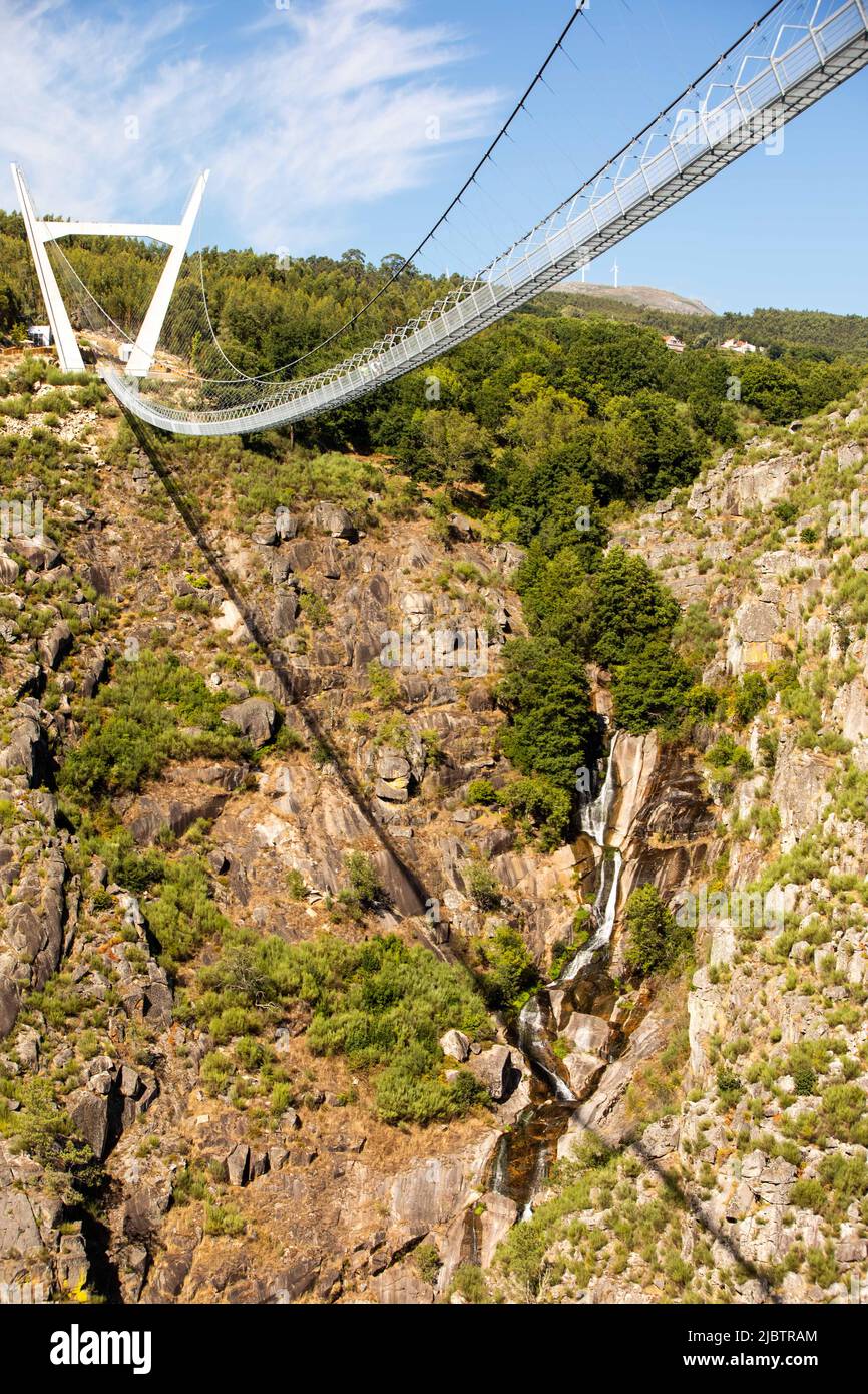 Arouca, Portugal - August 6, 2021 - The 516 Arouca Bridge, largest  pedestrian suspension bridge in the world, suspended 175 m above the Paiva  River, i Stock Photo - Alamy