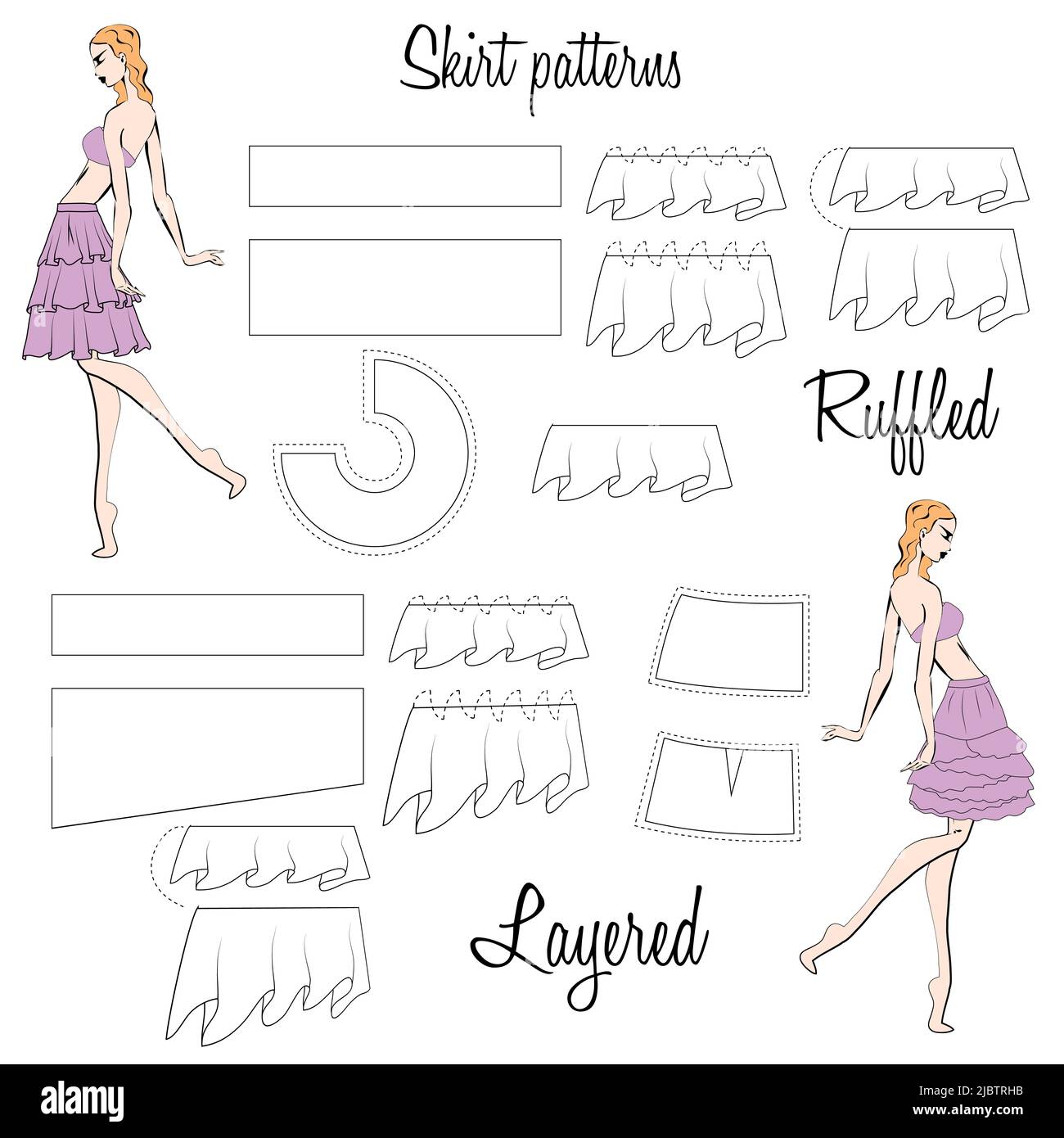 Layered skirt Stock Vector Images Alamy