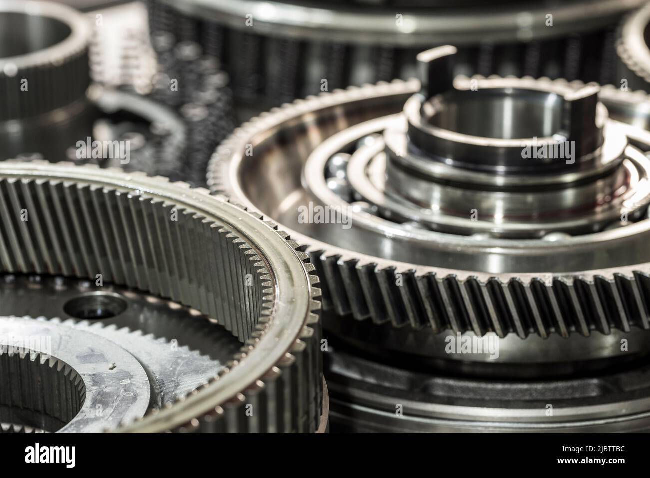 Detail of industrial metal gears asa backgound Stock Photo - Alamy