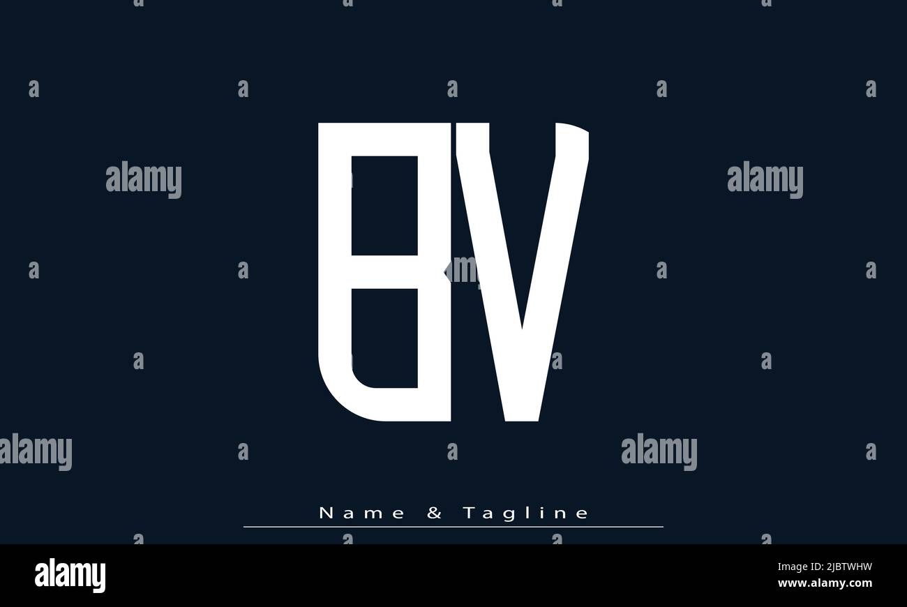Alphabet letters Initials Monogram logo BV, VB Stock Vector